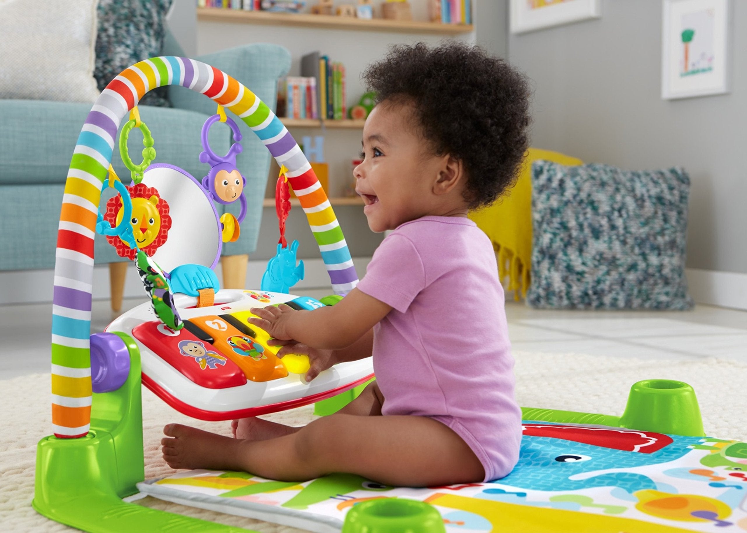 Baby Playmat Deluxe Kick & Play Piano Gym, Green Musical