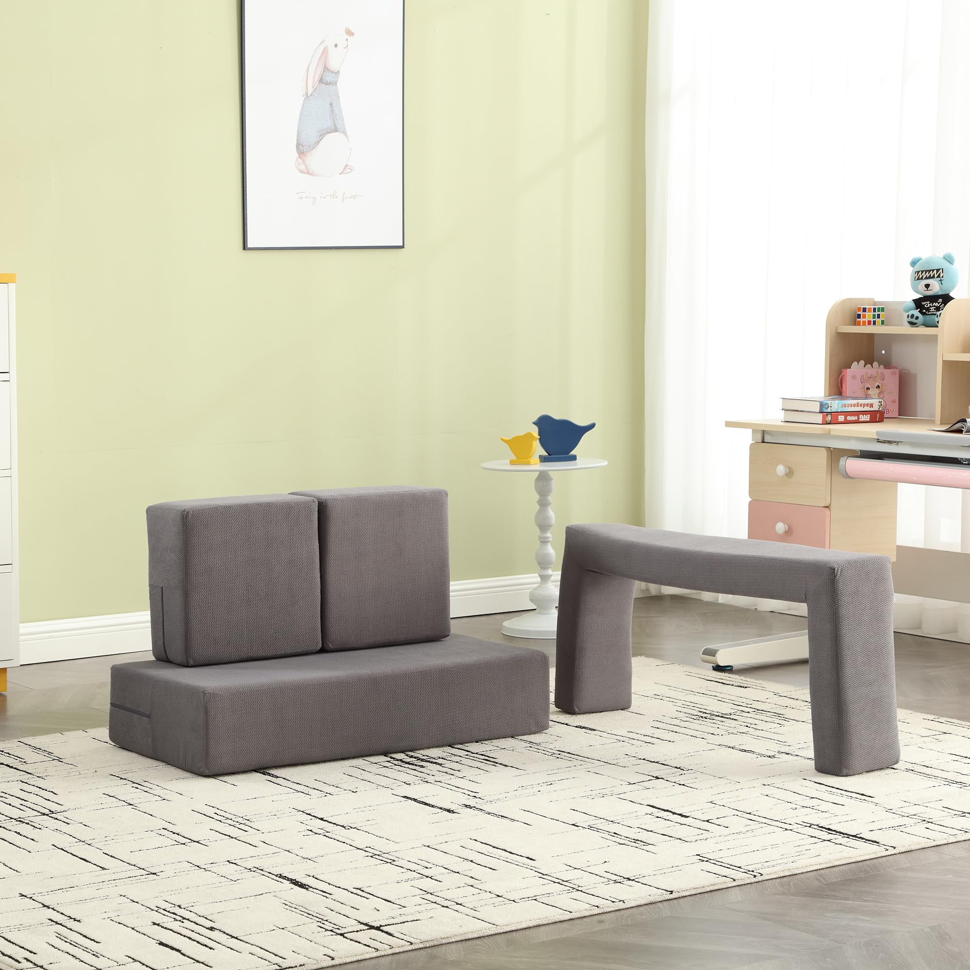 Kids Couch - Modular Kids Sofa for Toddler and Baby Playroom/Bedroom Furniture
