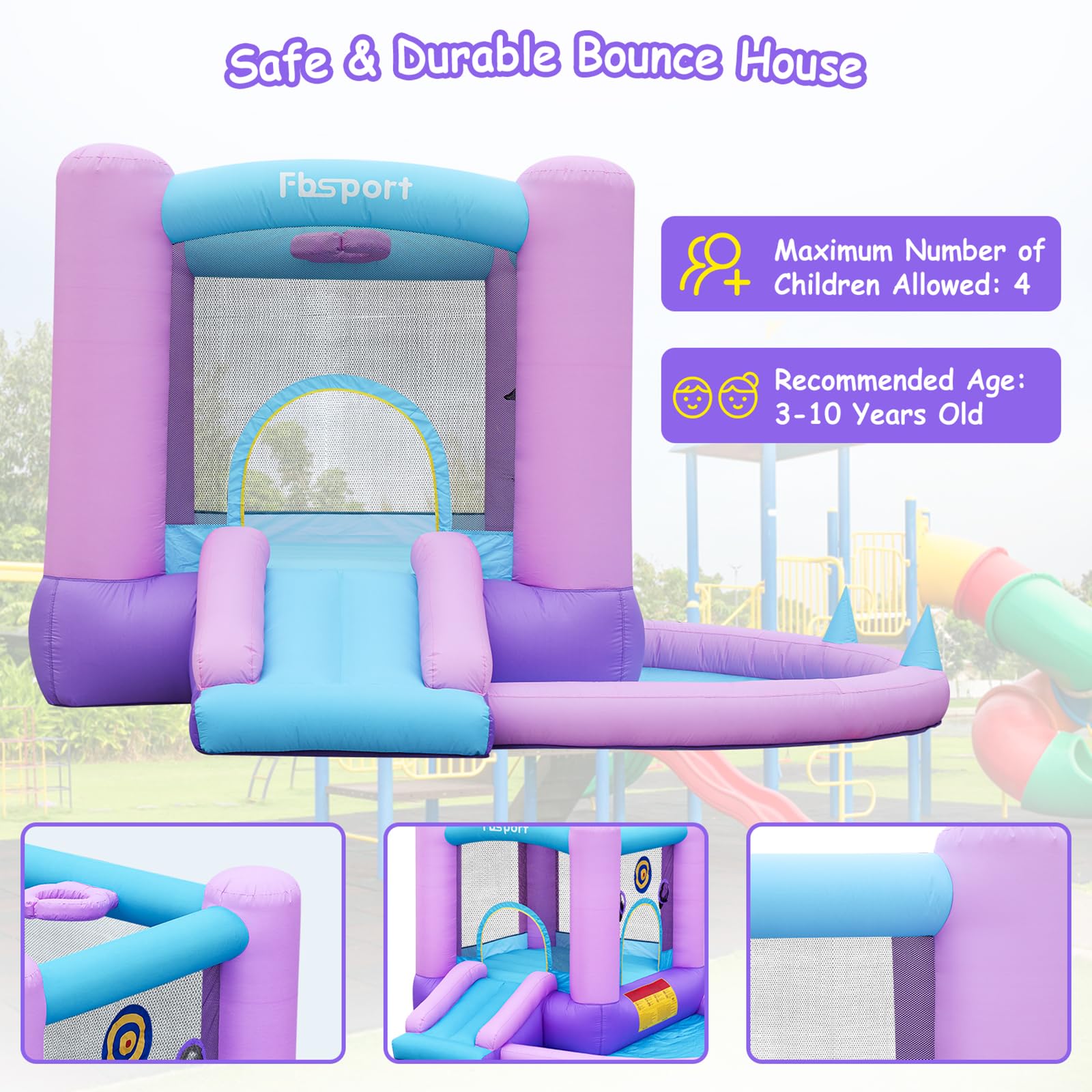 Galaxy Theme Inflatable Bounce House with Slide