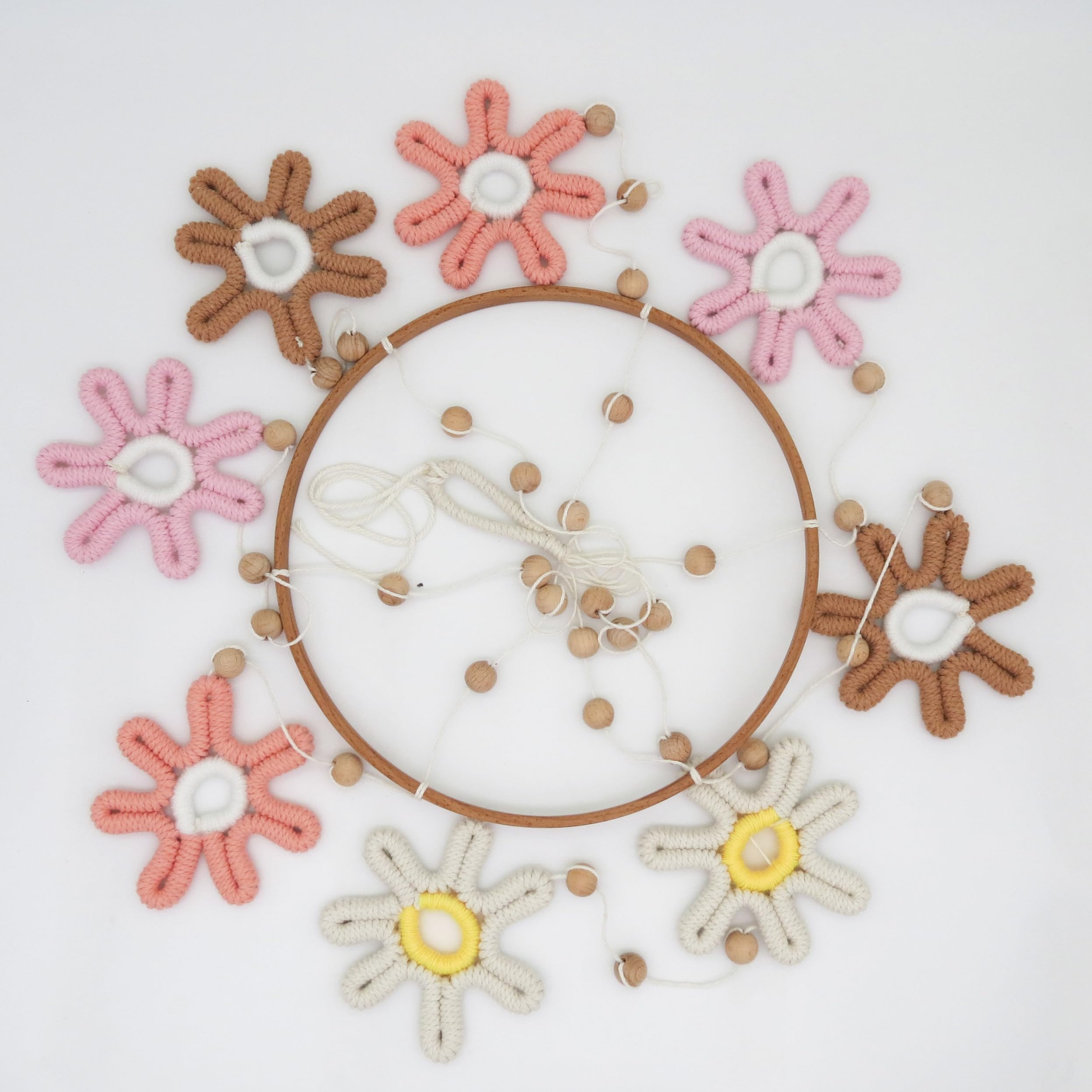 Daisy Mobile for Crib, Baby Crib Mobile for Girls, Boho Daisy Crib Mobile