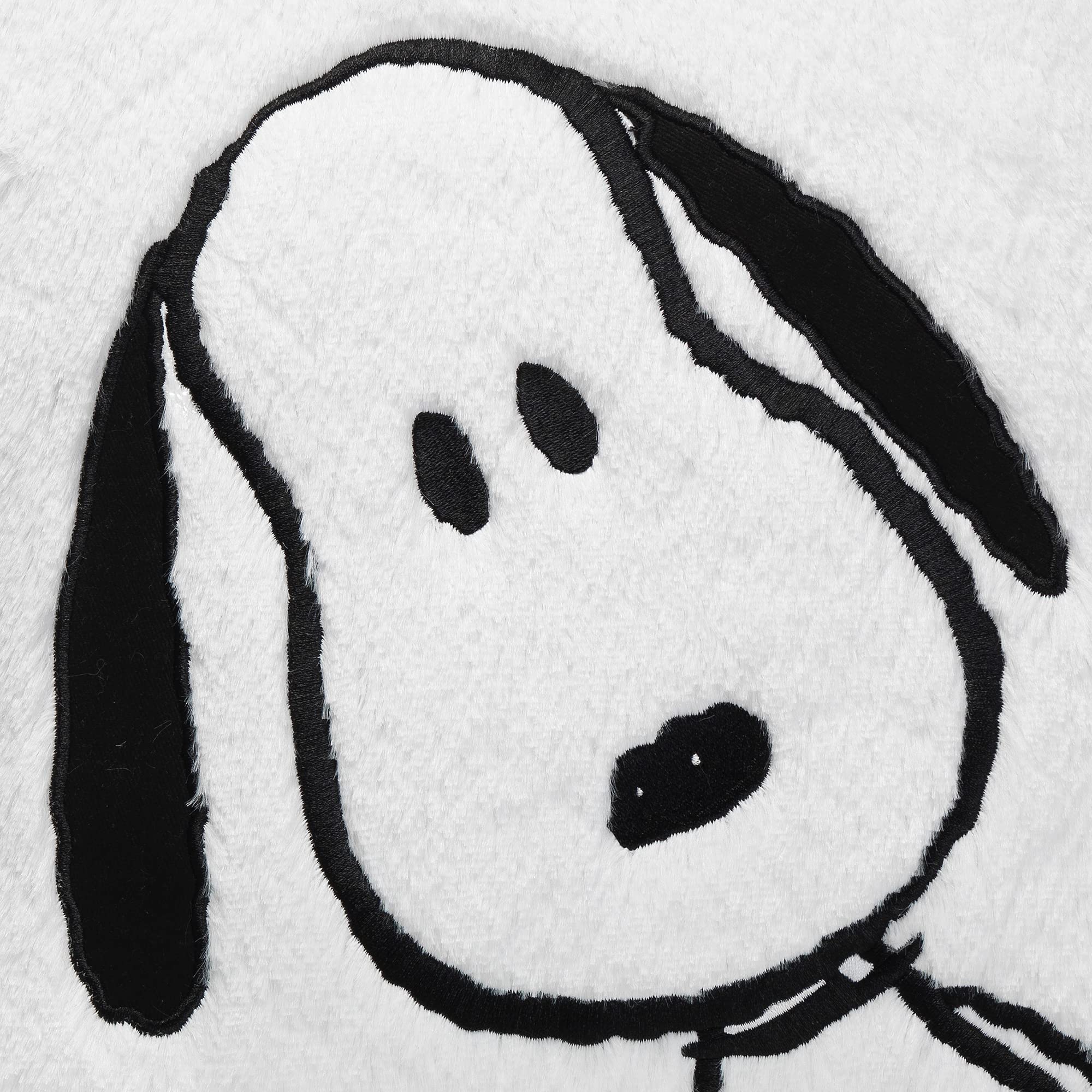 Snoopy White/Black Furry Decorative Nursery Throw Pillow