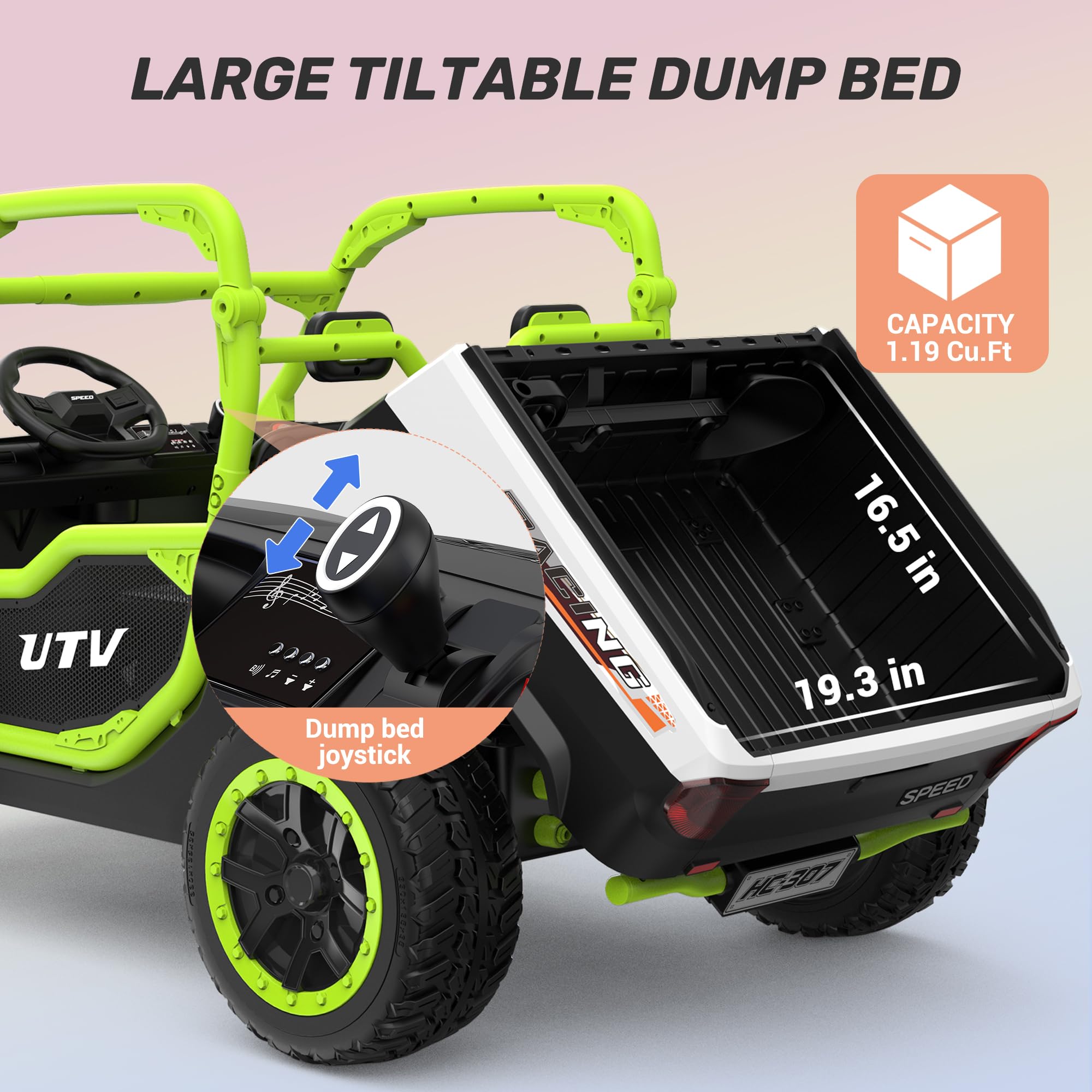 24V Kids Ride On Dump Truck with Electric Dump Bed