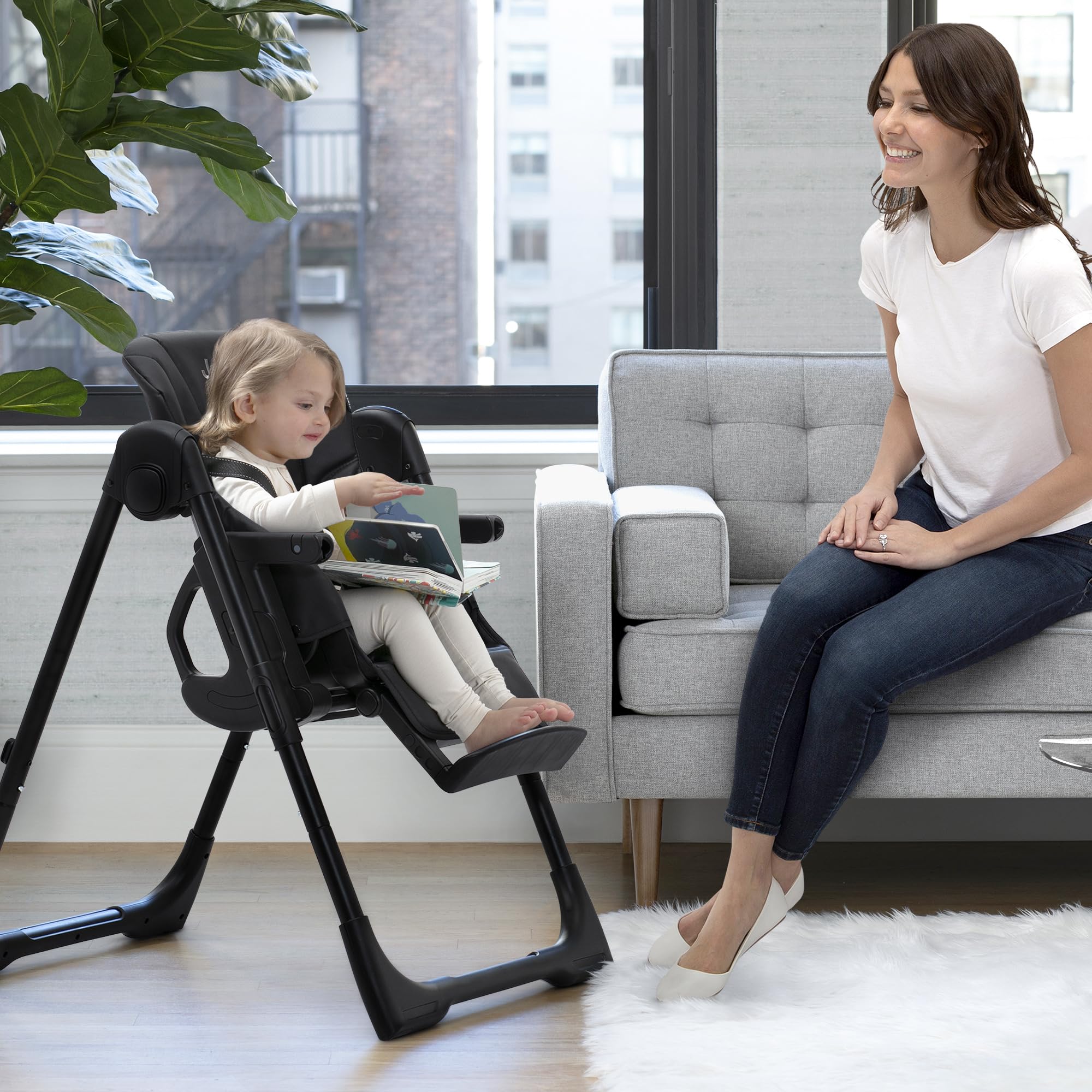 Convertible 2-in-1 High Chair with Adjustable Height and Recline