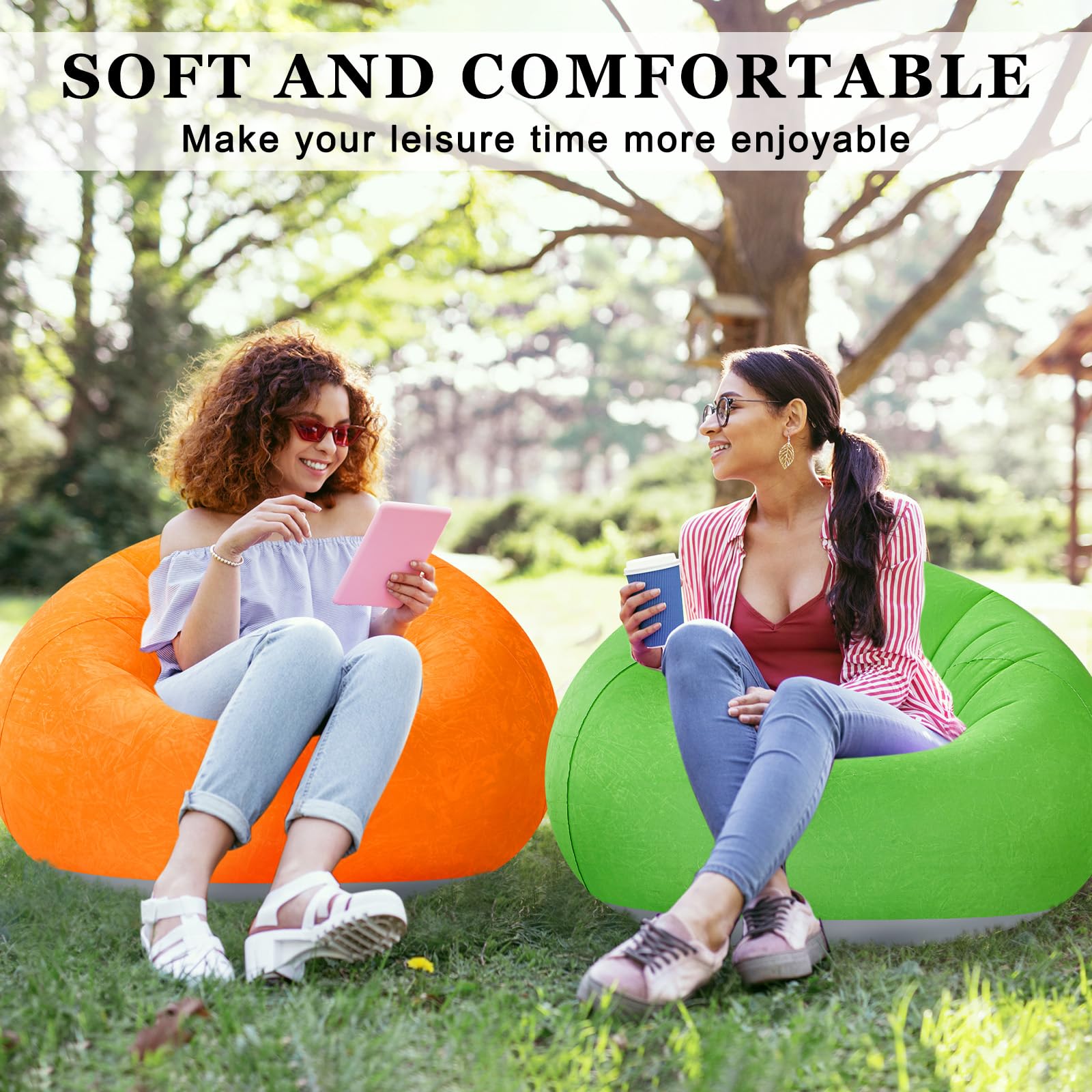 Inflatable Bean Bag Chairs with Electric Air Pump Set