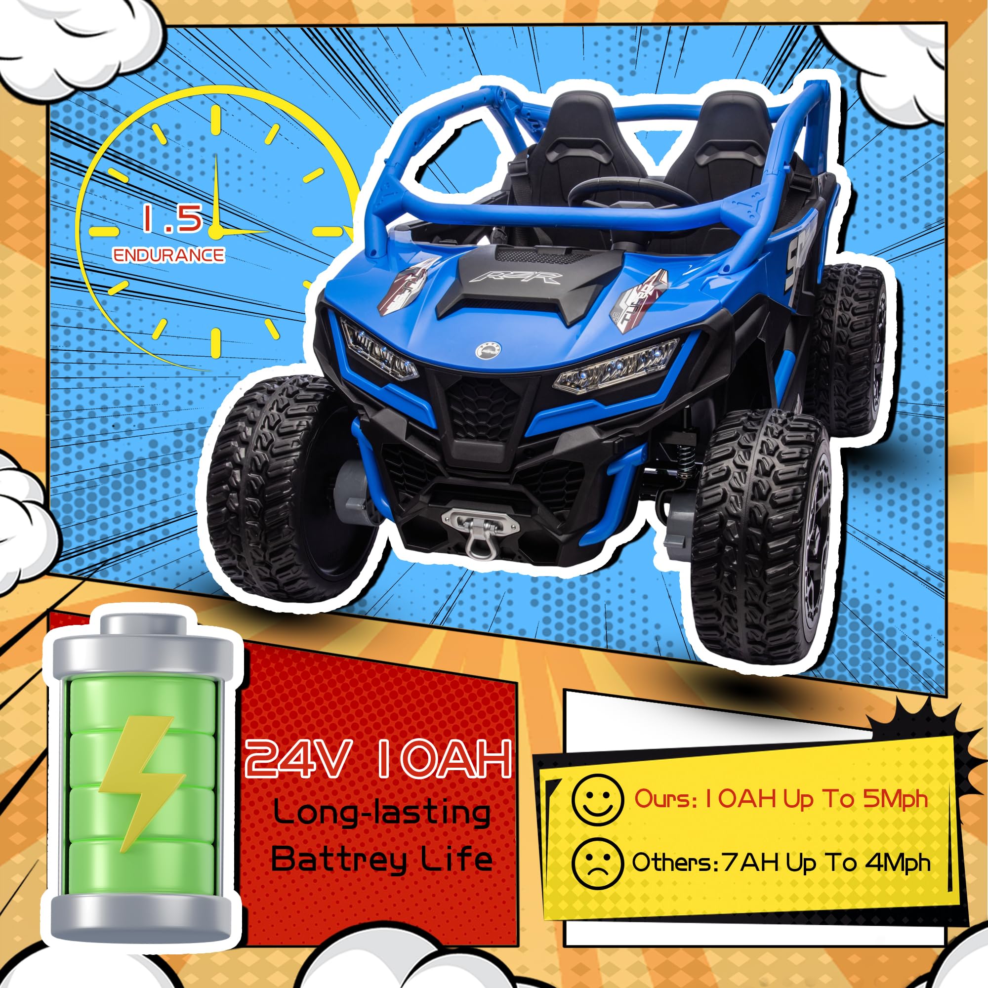 24V Dual Motor Ride-On Car for Kids