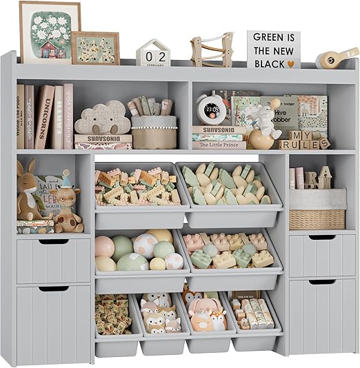 " W Toy Storage Organizer with Drawers, Large Kids Toy