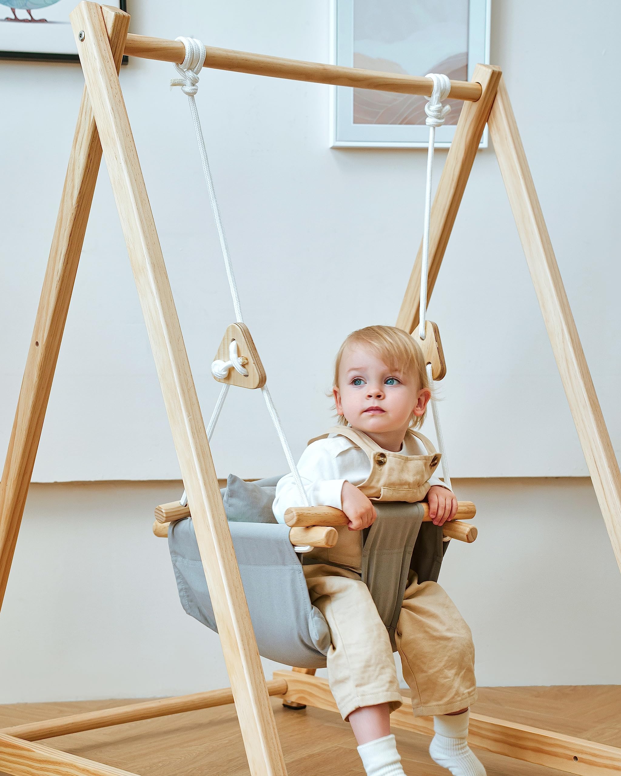 Foldable Indoor Toddler Swing Set with Stand