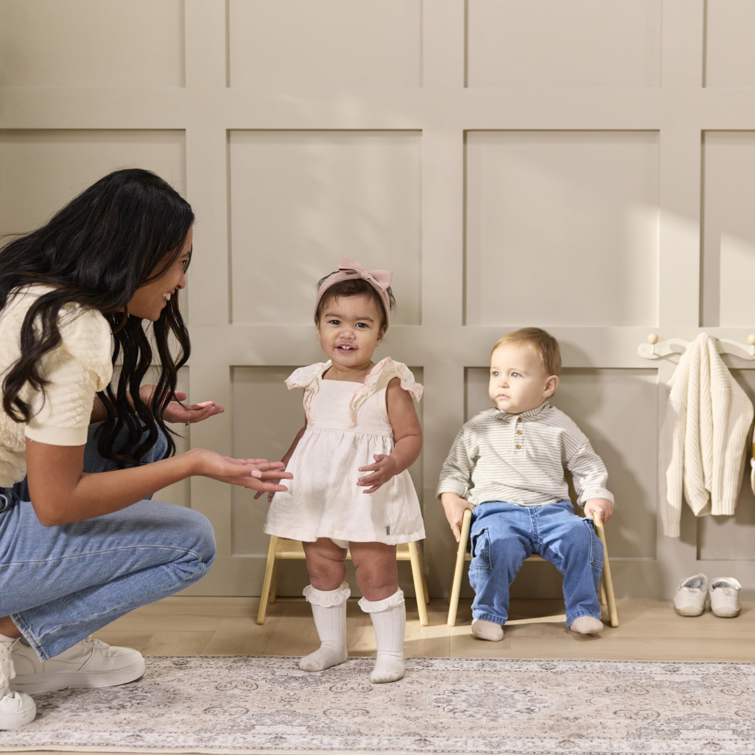 Wooden Toddler Chairs Natural 2-Pack
