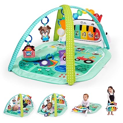 4-in-1 Kickin' Tunes Music and Language Play Gym and Piano Tummy Time Activity Mat