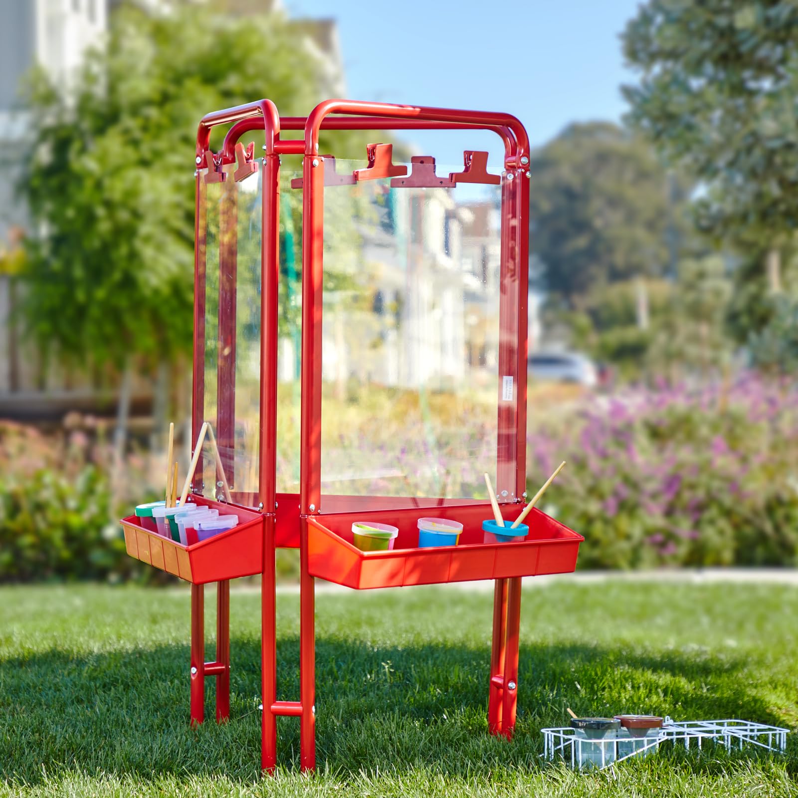 Colorations 3-Way Indoor/Outdoor Acrylic Panel Easel, Outdoor Play, Drawing, Adjustable Easel, Art Craft Painting, Arts and Crafts