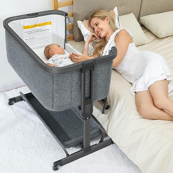 1 Baby Bassinets,All-mesh Bedside Sleeper,Baby Cradle with Storage