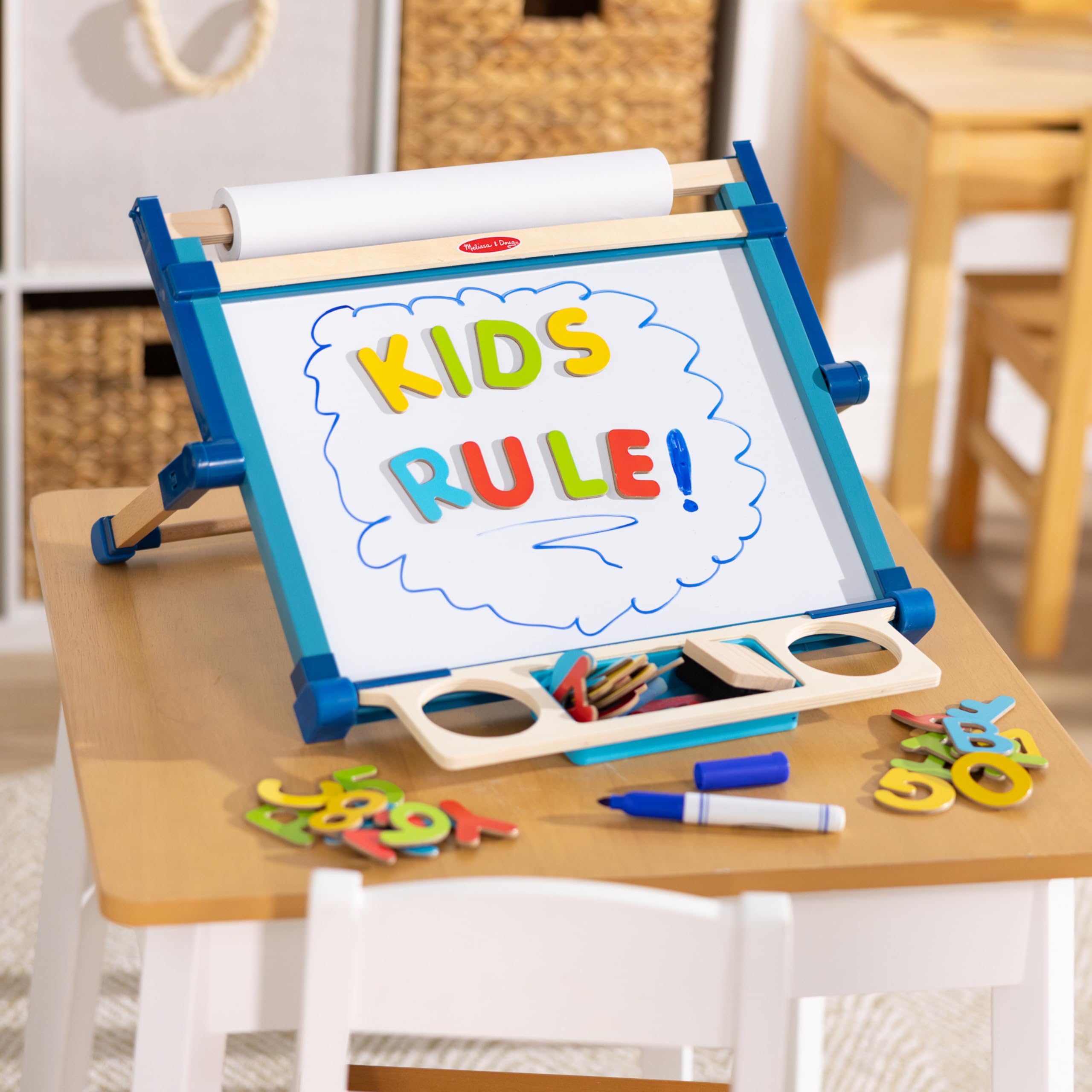 Double Sided Tabletop Art Easel with Magnetic Board