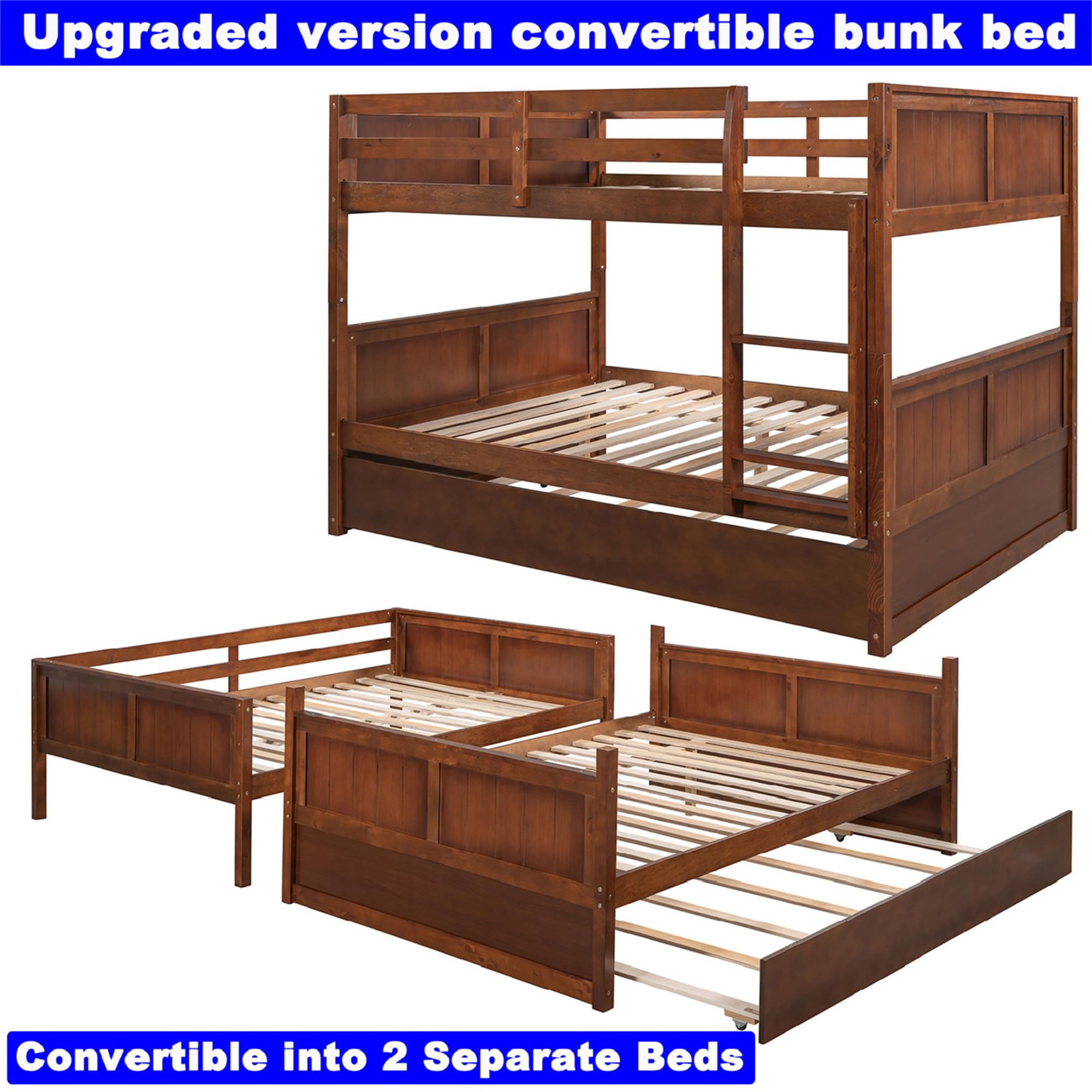 Full Over Full Bunk Bed with Trundle