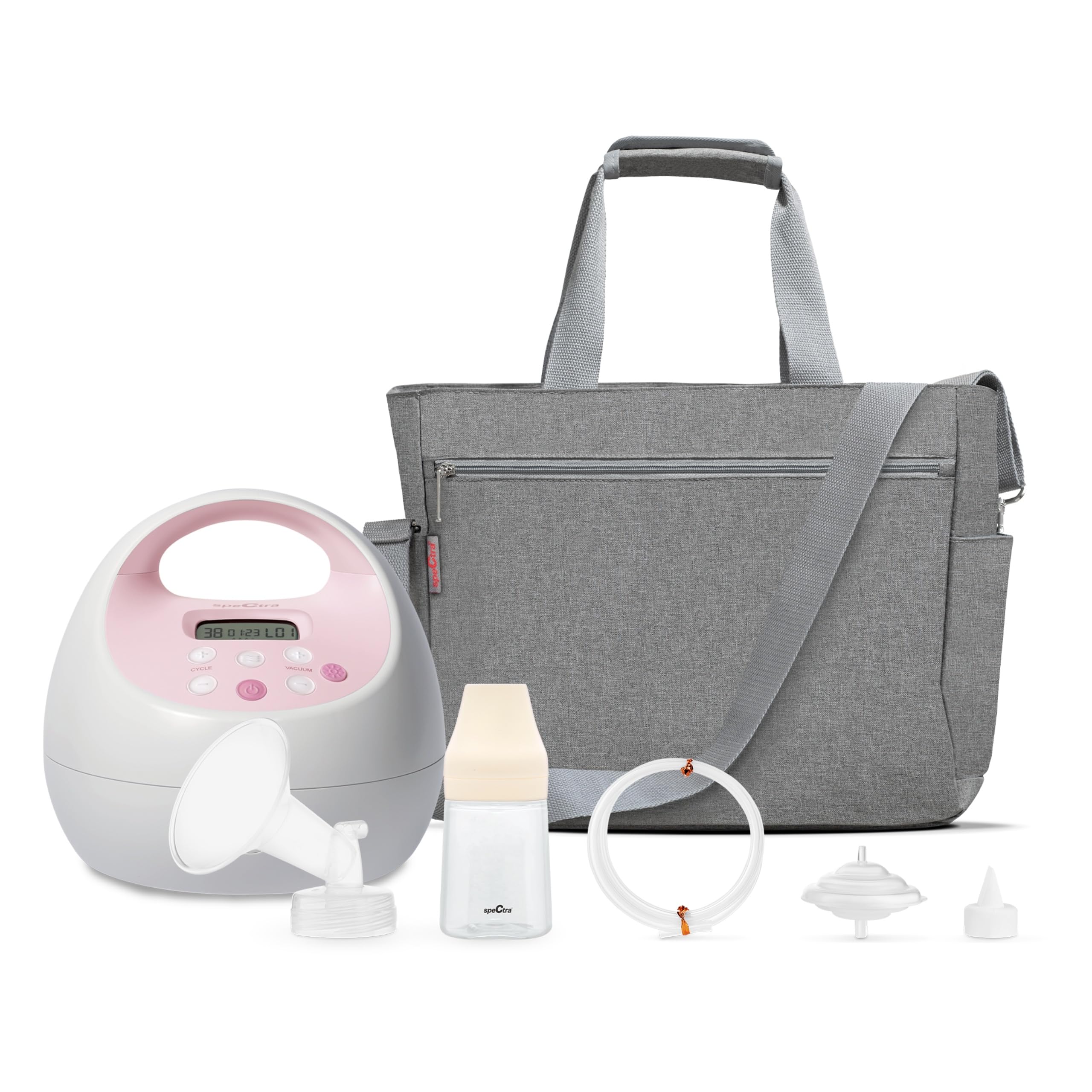 Baby S2 Plus Premier Electric Breast Pump with Grey Tote Premium Accessory Kit - 28 mm