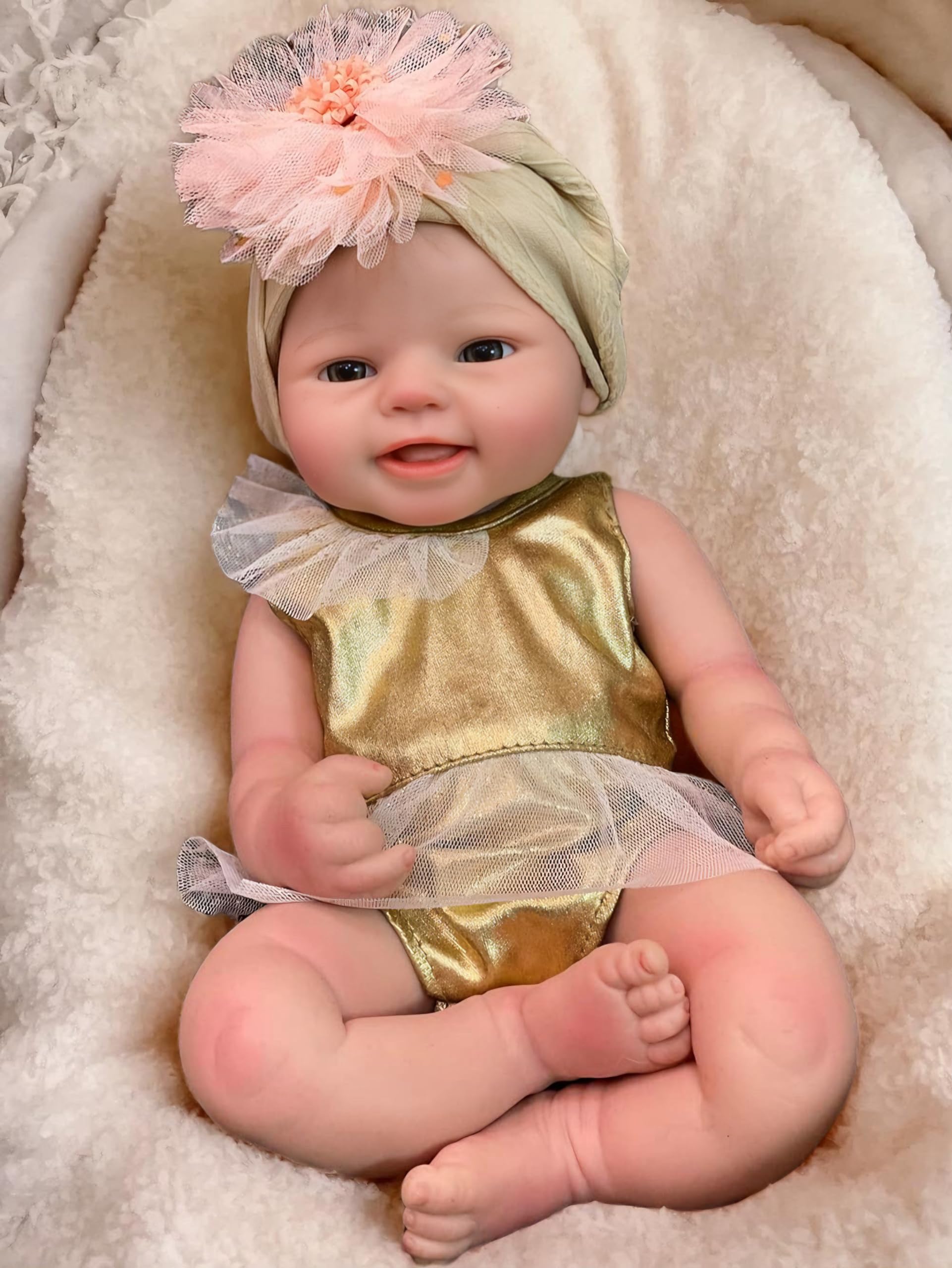 Soft Silicone Baby Doll 15 inch Real Life Baby Dolls Silicone Full Body