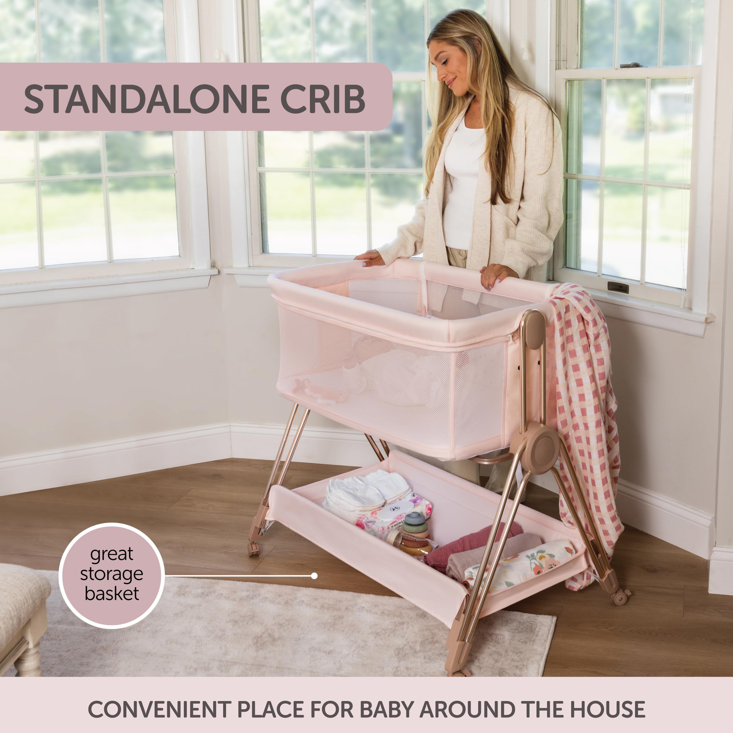 Baby Bedside Sleeper Bassinet with Height Adjustment