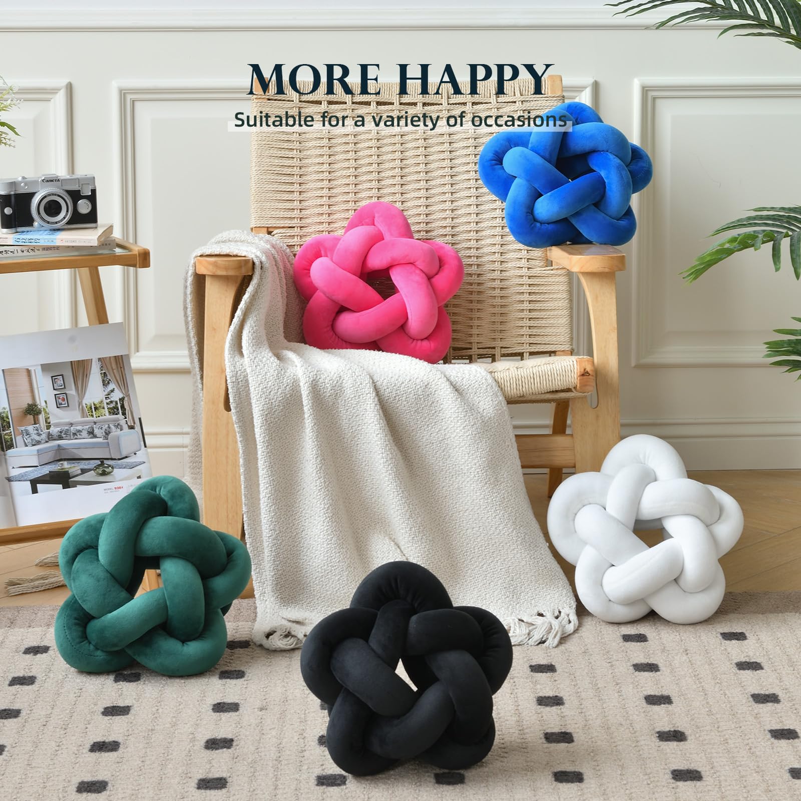 Knot Plush Throw Pillow Kids Handmade Knotted Star Pillow Soft Sofa Lumbar