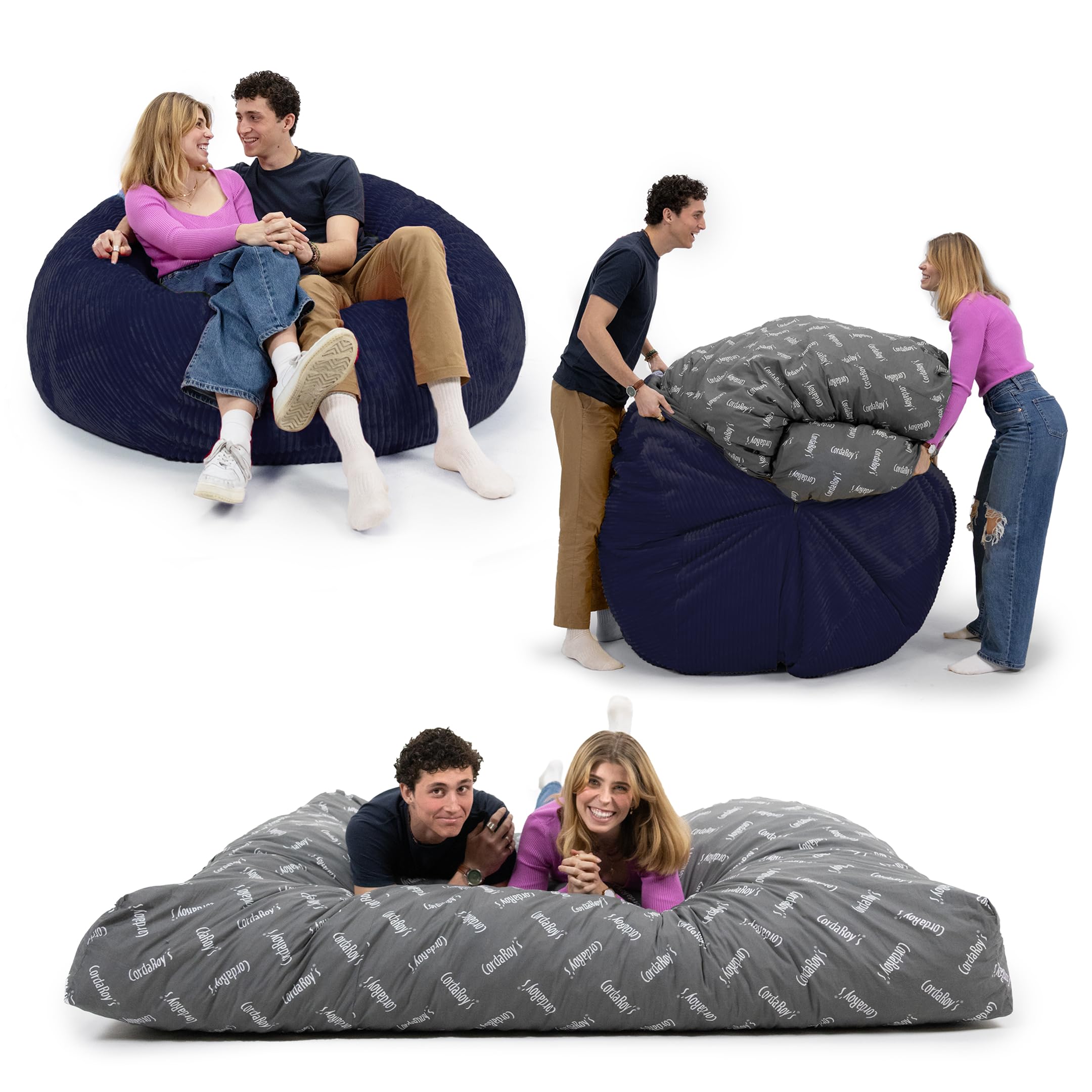Convertible Bean Bag Chair - Machine-Washable Plush