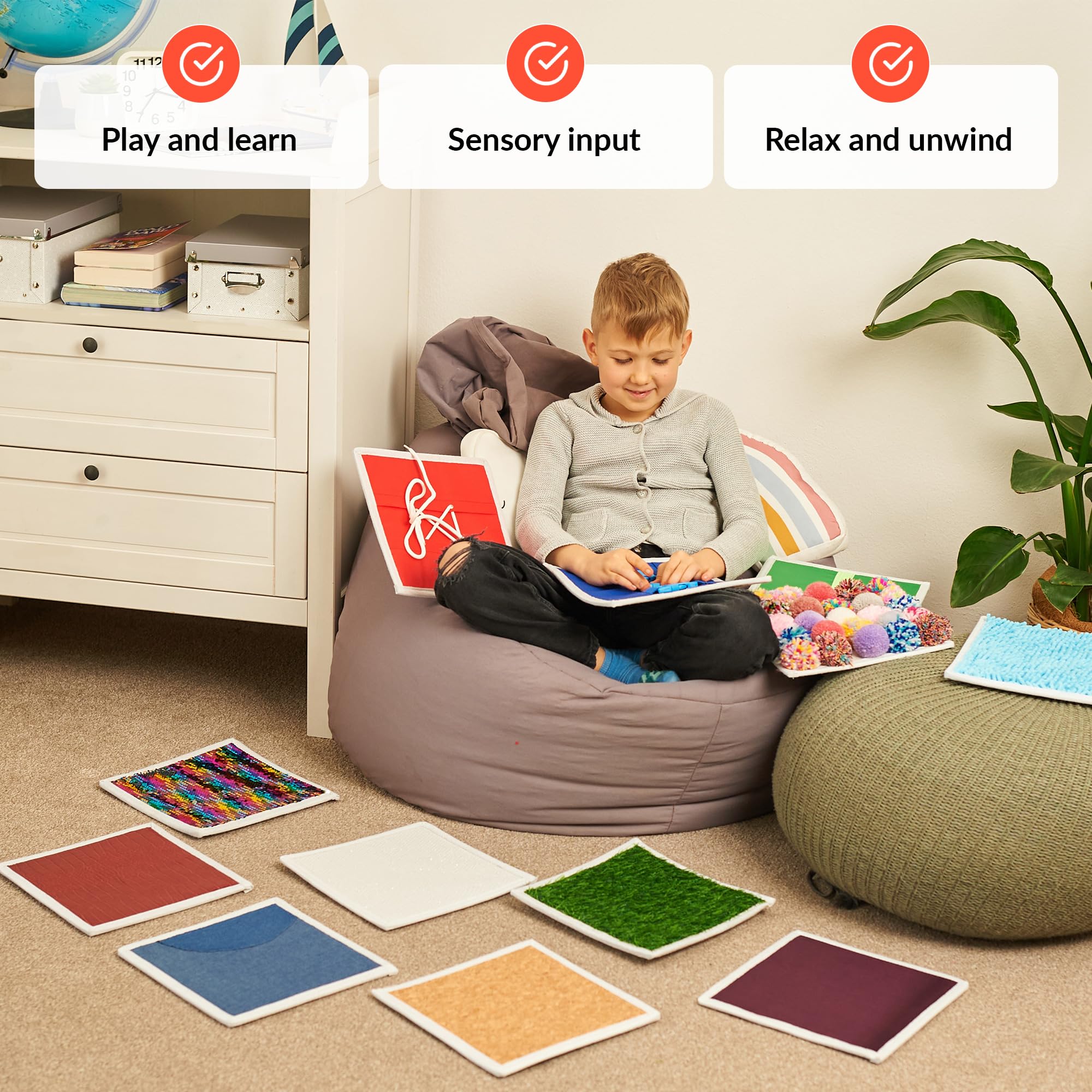 Sensory Wall Panels Tactile Tiles Set for Kids