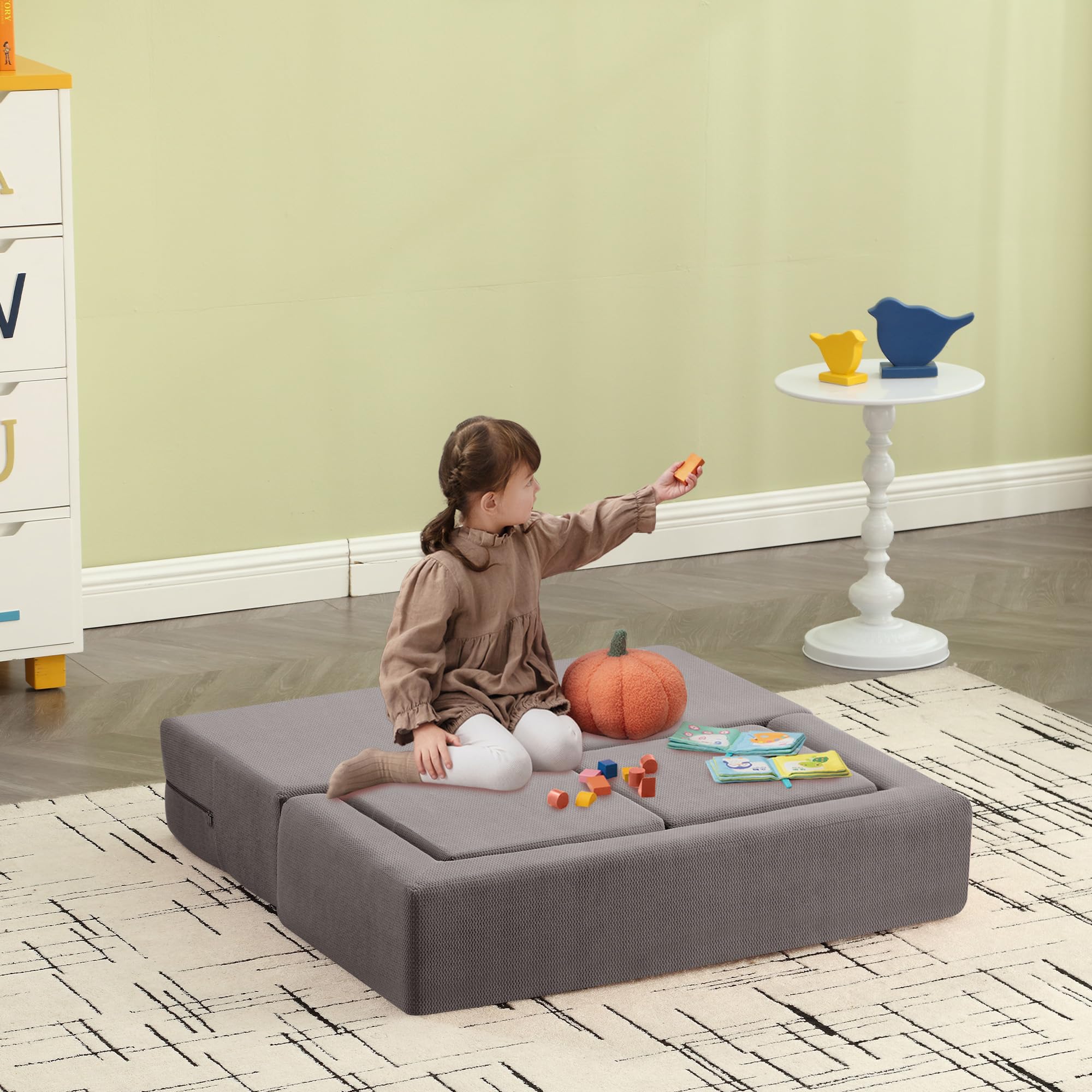 Kids Couch - Modular Kids Sofa for Toddler and Baby Playroom/Bedroom Furniture