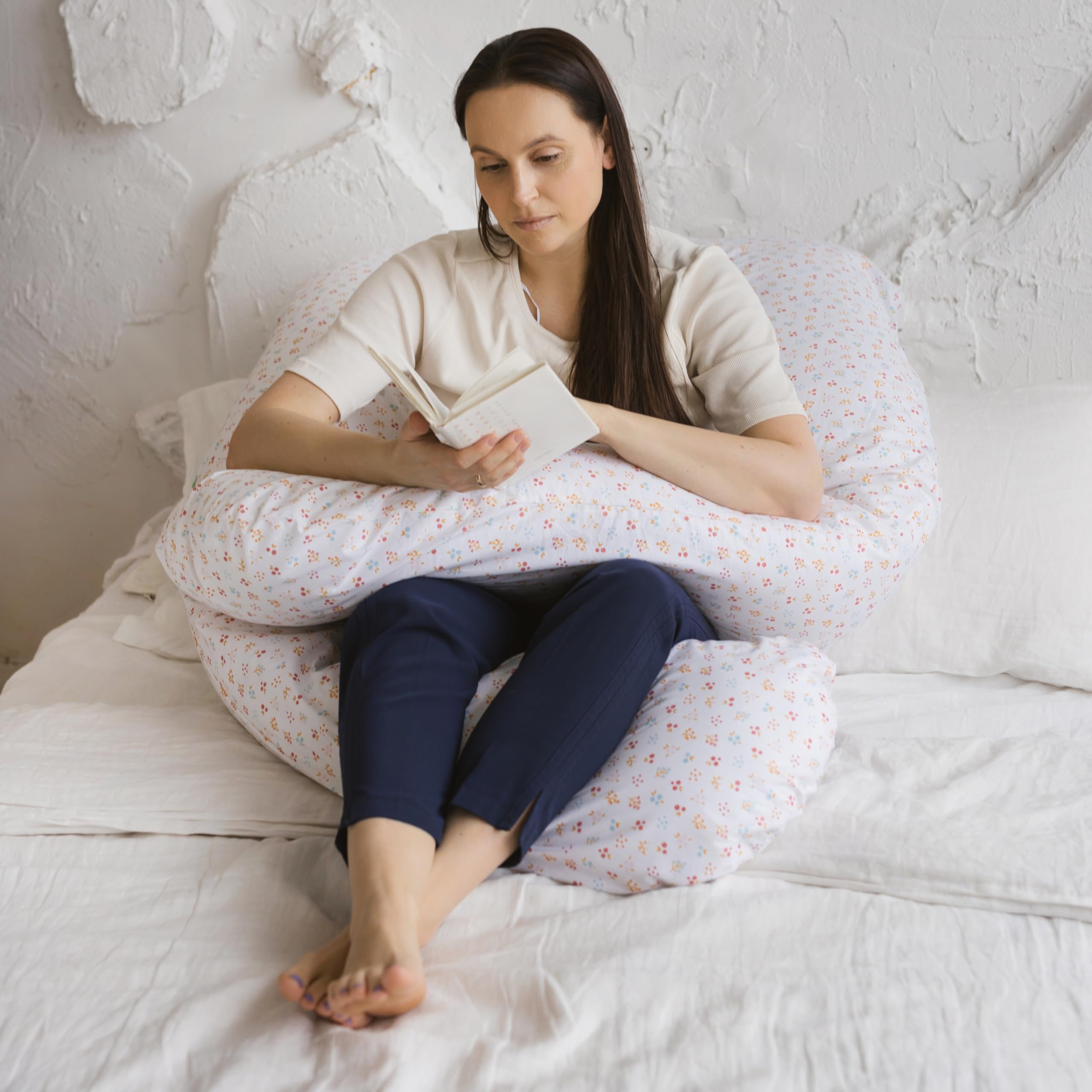 Organic U-Shape Pregnancy Pillow for Sleeping with Natural Kapok