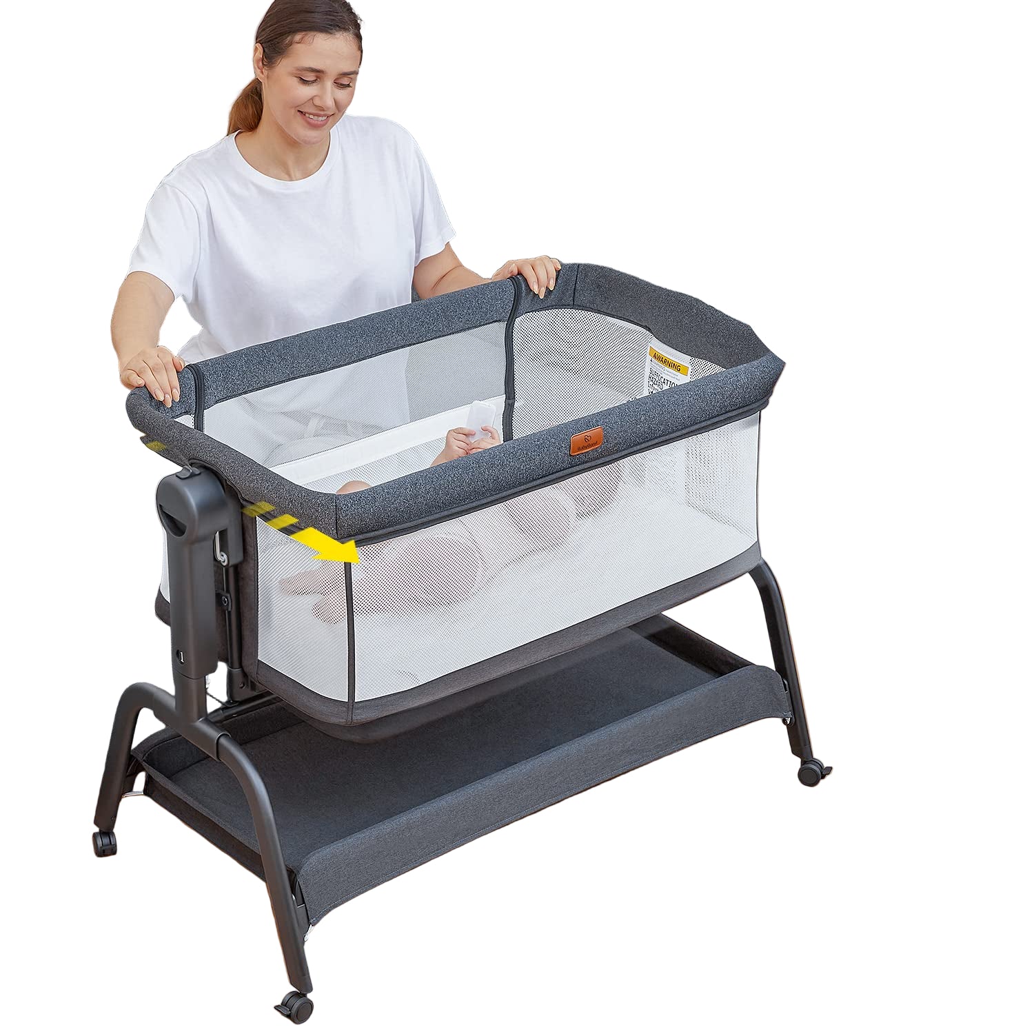 Baby Bassinet, 3 in 1 Infant & Toddler Cradle with Soft