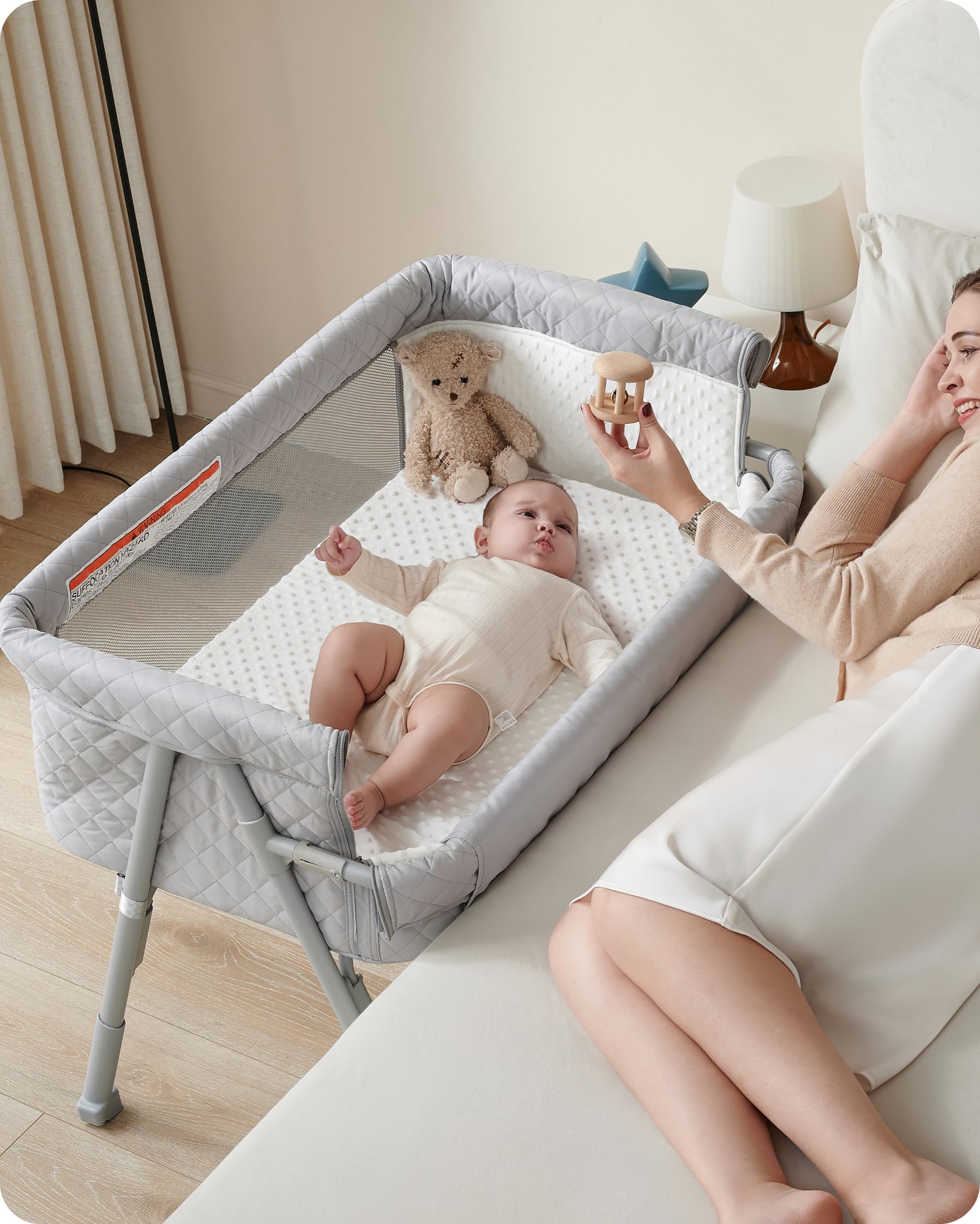 Bassinet Bedside Sleeper, Baby Crib for Newborn