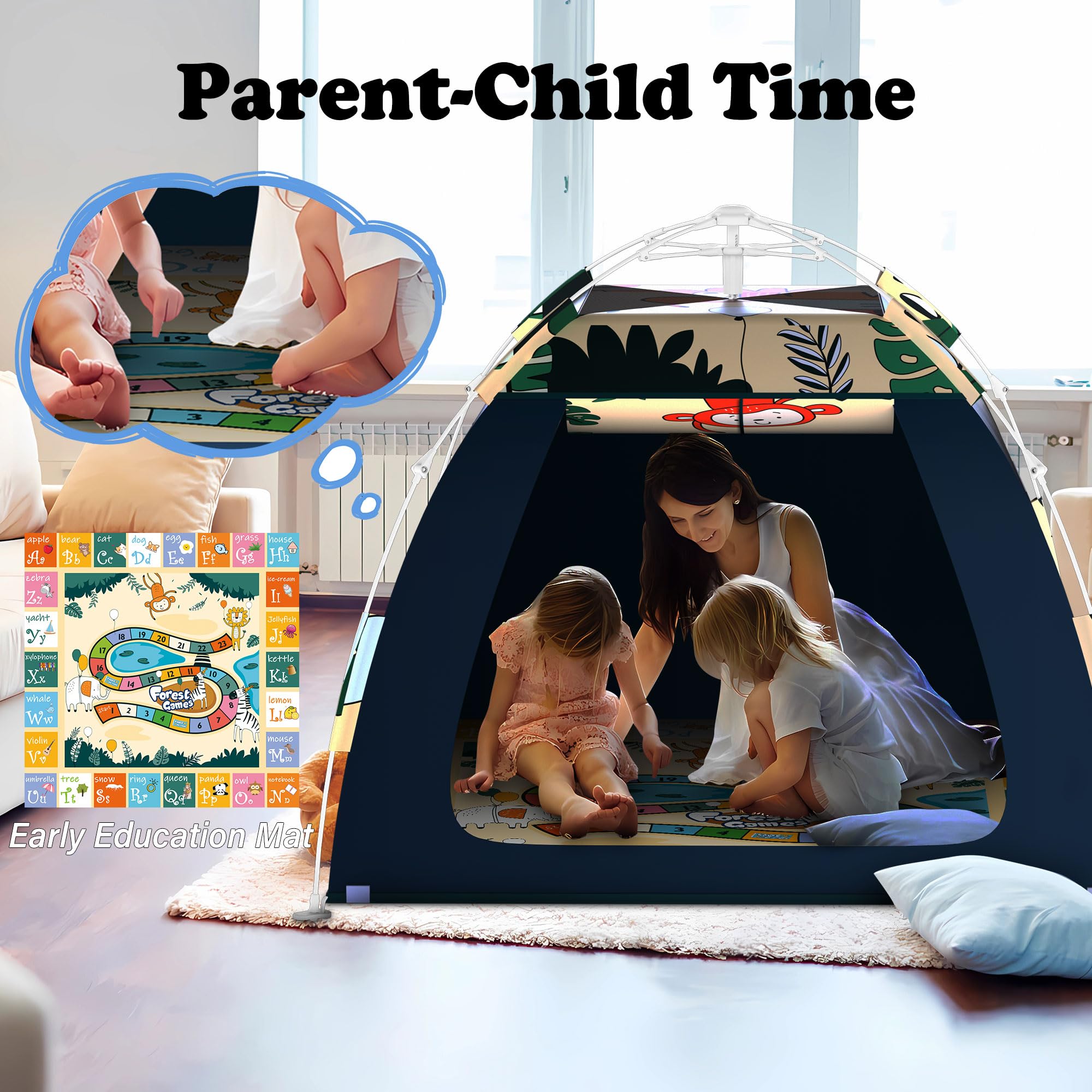 Outdoor Multi-Purpose Play House for Toddlers-Easy to Set up and Pop up Play Tent with Tunnel and Playhouse Kids Indoor Outdoor, Outdoor/Indoor Kid's Pop Up Play House, Gift for Toddlers(Monkey)