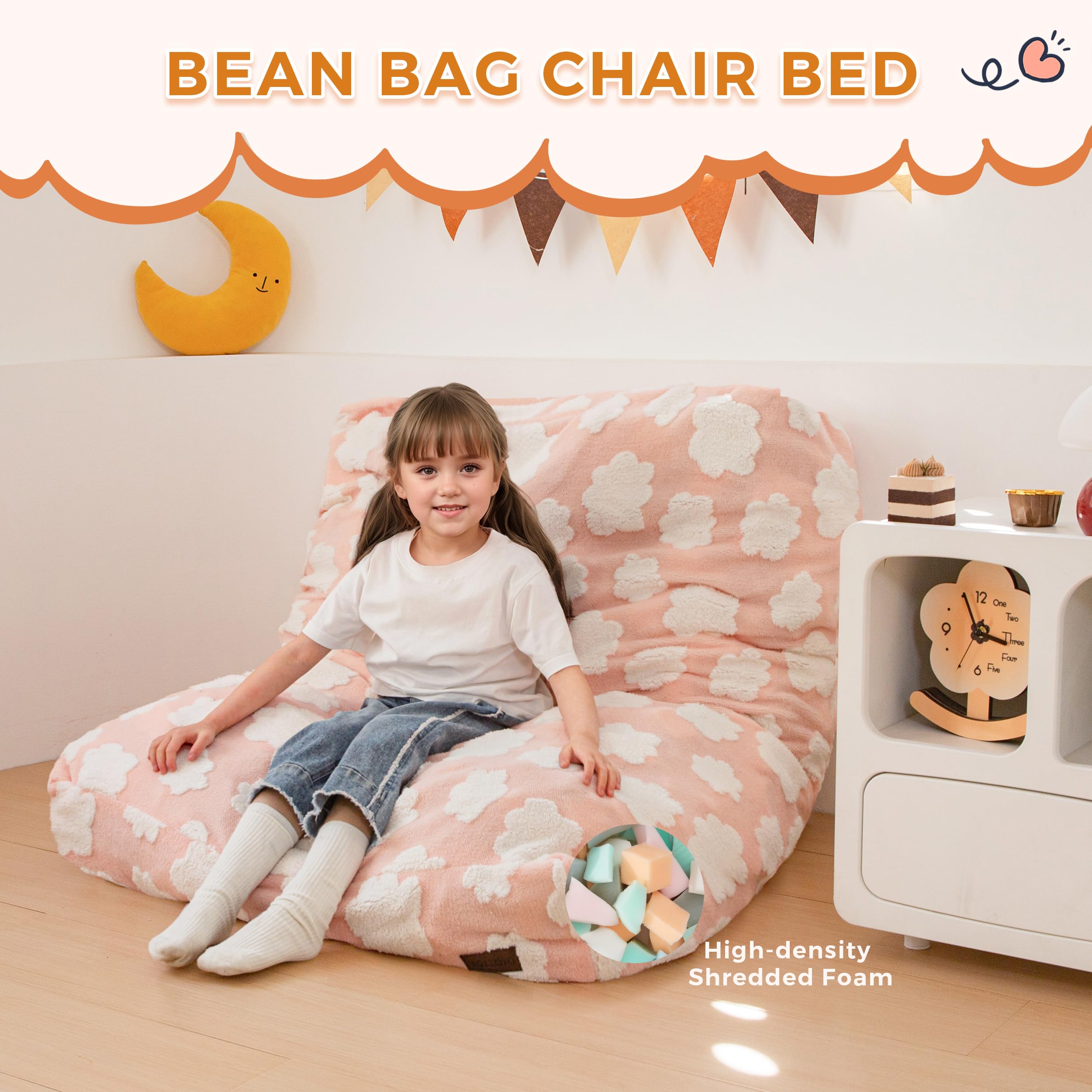 Convertible Bean Bag Chair Bed for Kids