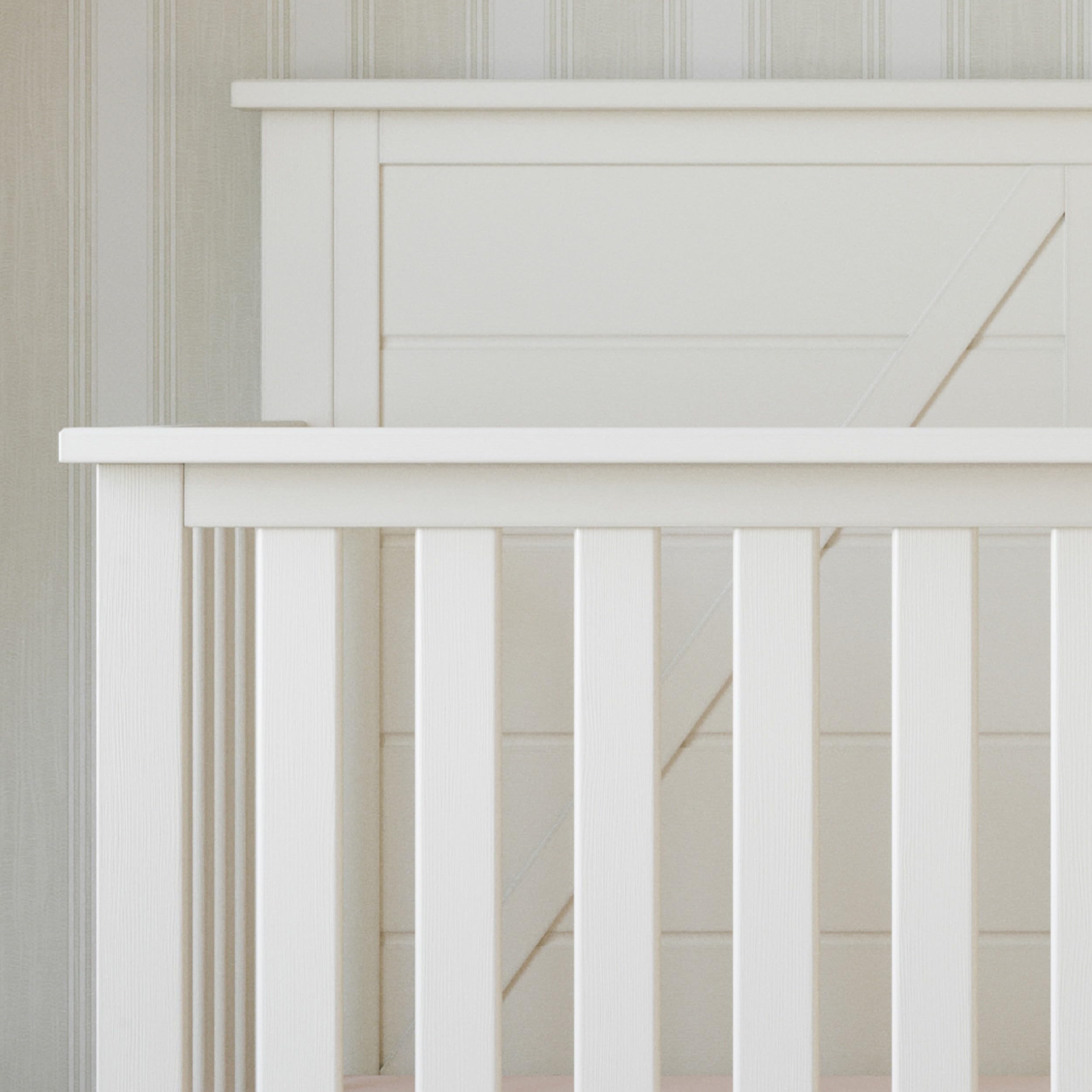 4-in-1 Convertible Crib Nursery Furniture Set with Dresser and Nightstand