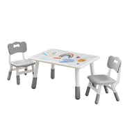 Adjustable Kids Table and 2 Chair Set, Height Adjustable Multi-Activity Play Desk