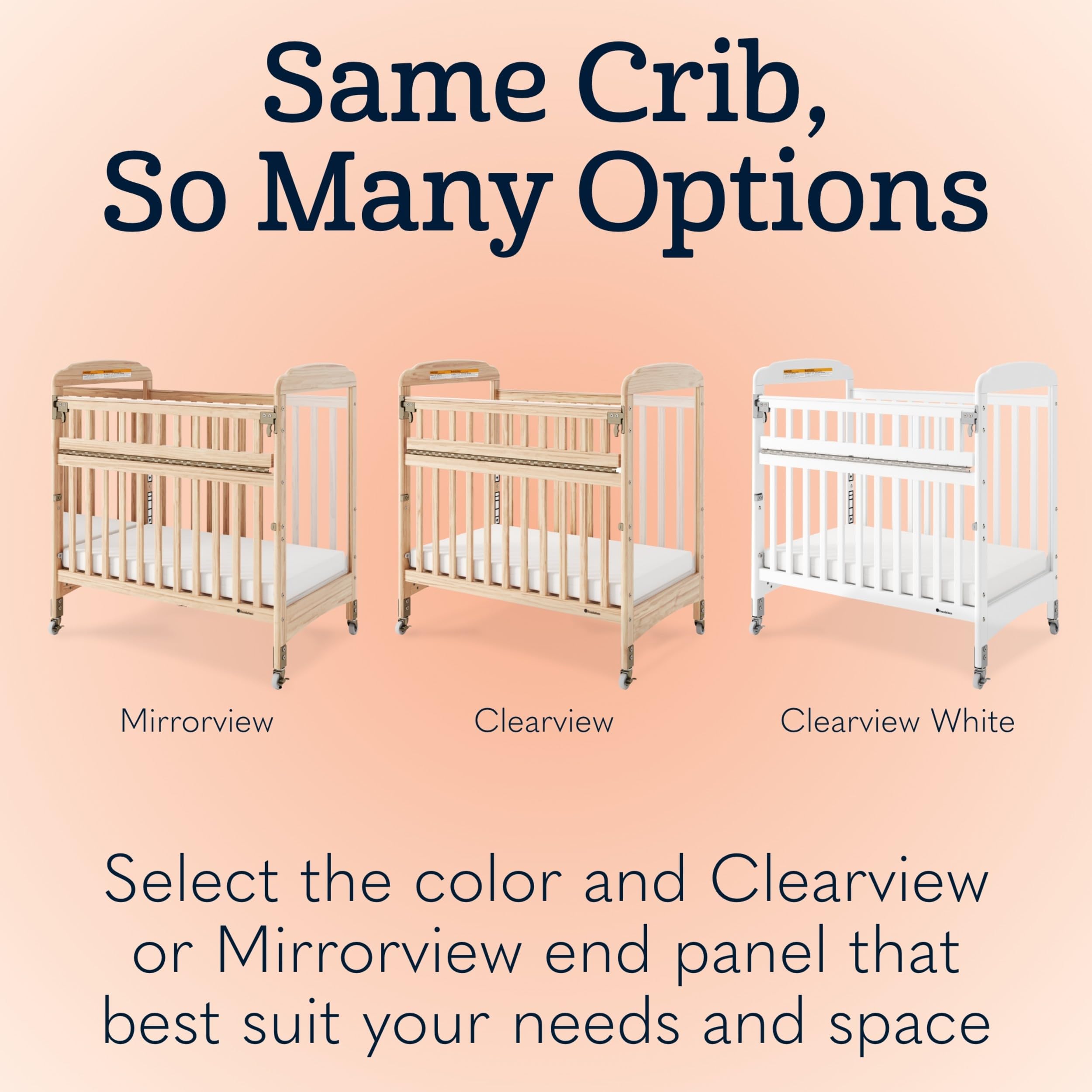 SafeReach Clearview Crib with Adjustable Mattress Board