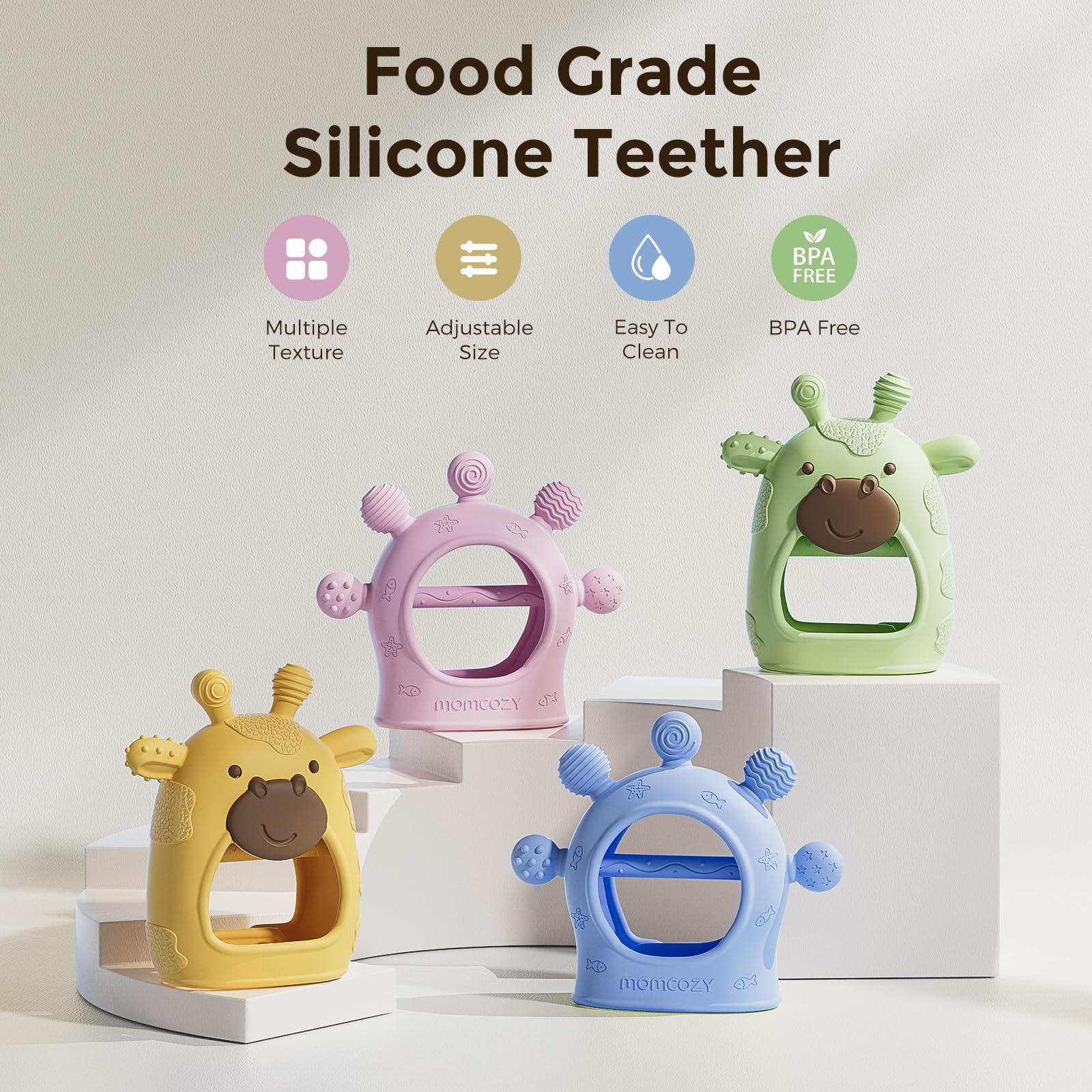 Momcozy Exclusive Memory Foam Nursing Pillow and Baby Teether Toys