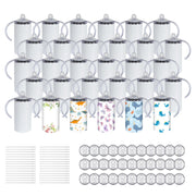 Sublimation Sippy Cup, 30 Pack Kids Sublimation Tumblers with Handle