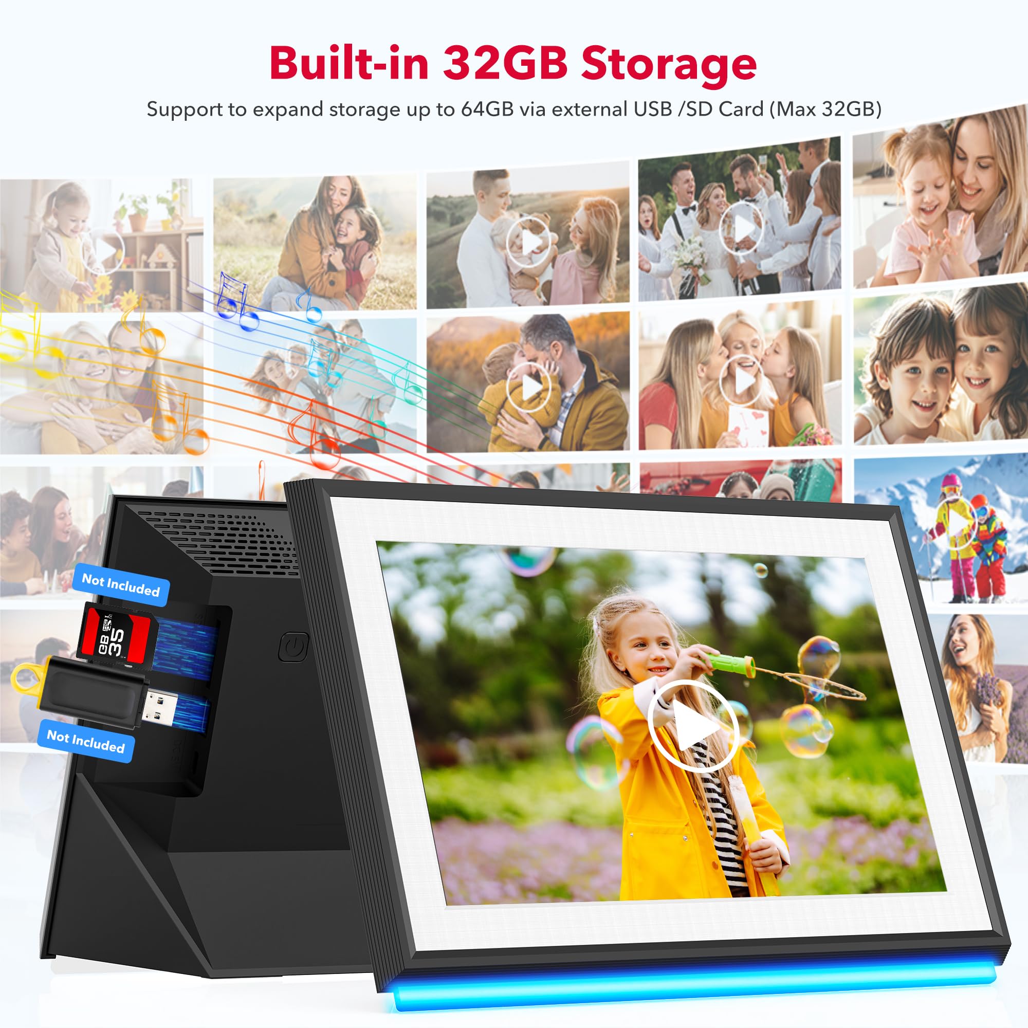10.1" WiFi Digital Picture Frame Uhale App Photo Frames Electronic