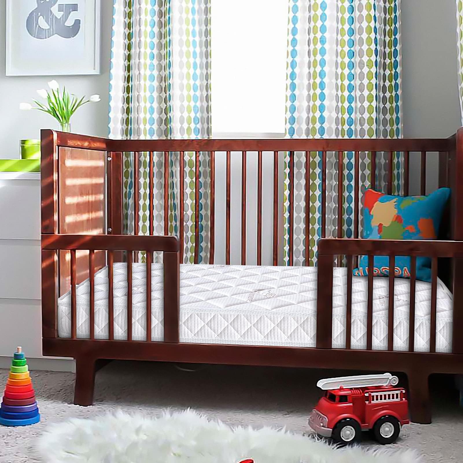 Premium Dual Sided Crib & Toddler Mattress,100% Knitted Fabric, Premium