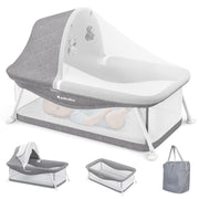 Portable Travel Bassinet for Baby 0-5 Months, Foldable Newborn Bassinet