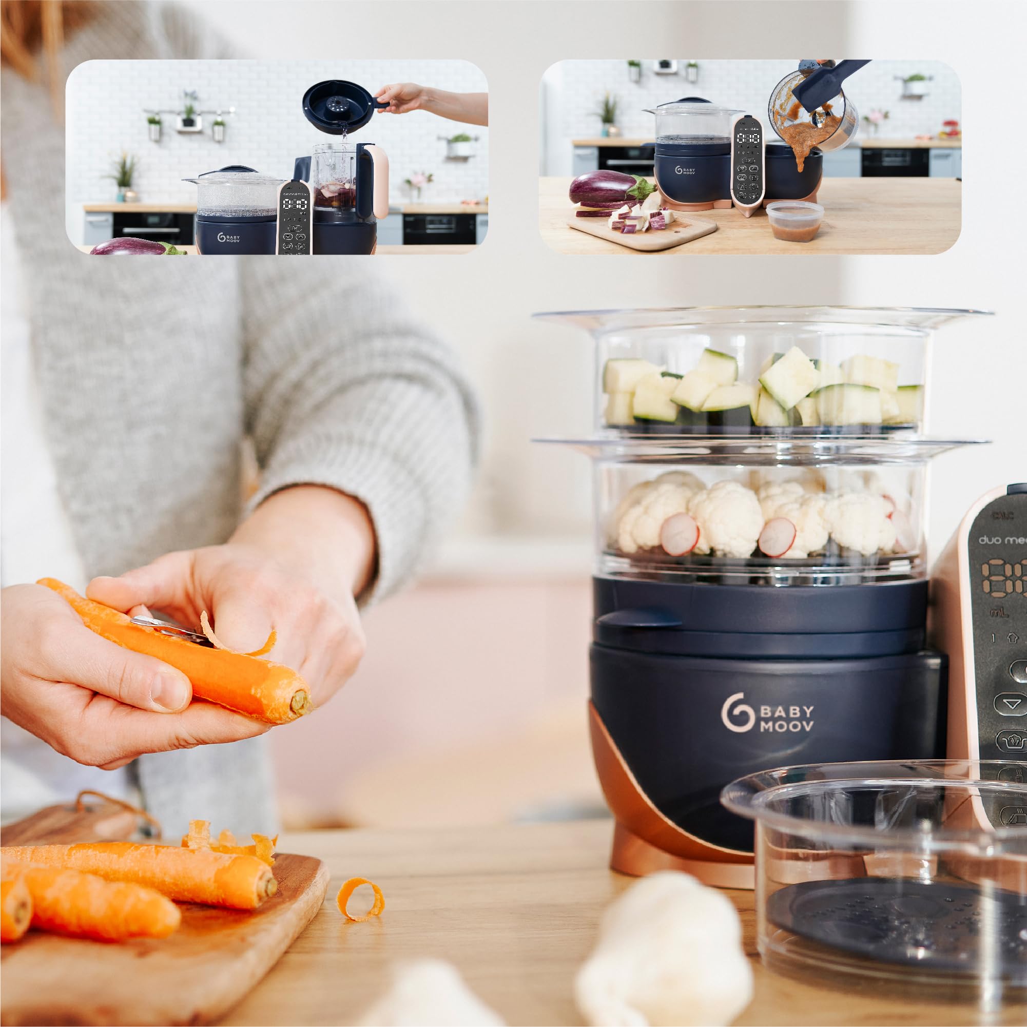 Babynutri Auto Baby Food Maker, Glass Baby Food Mills, Baby Blender & Steamer and Puree Maker with Auto Cooking, Easy Cleaning, Dishwasher Safe, Cook at Home, Touch Screen Control