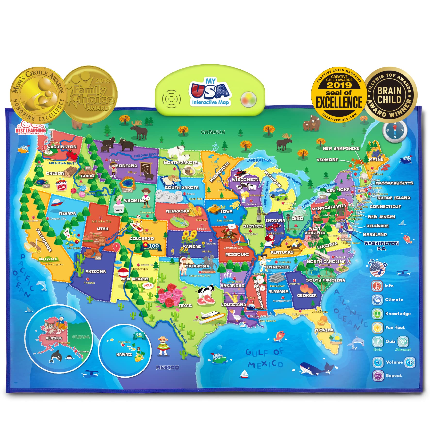 i-Poster My USA Interactive Map - Educational Talking Toy for Kids