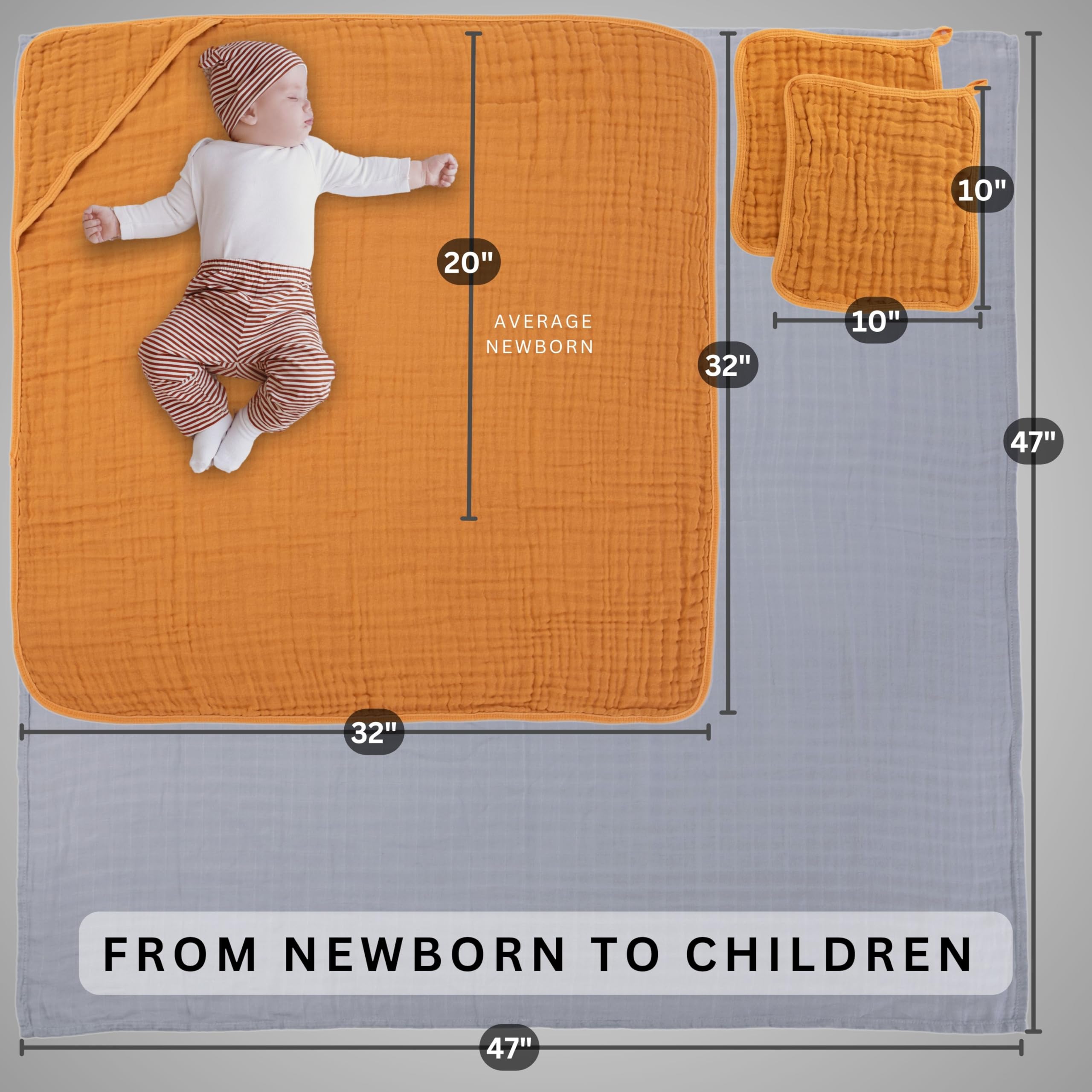 Cozy Baby Essentials Set - Muslin Cotton and Viscose Derived