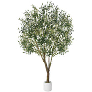 7ft Realistic Artificial Olive Tree with Natural Wood Trunk Lifelike