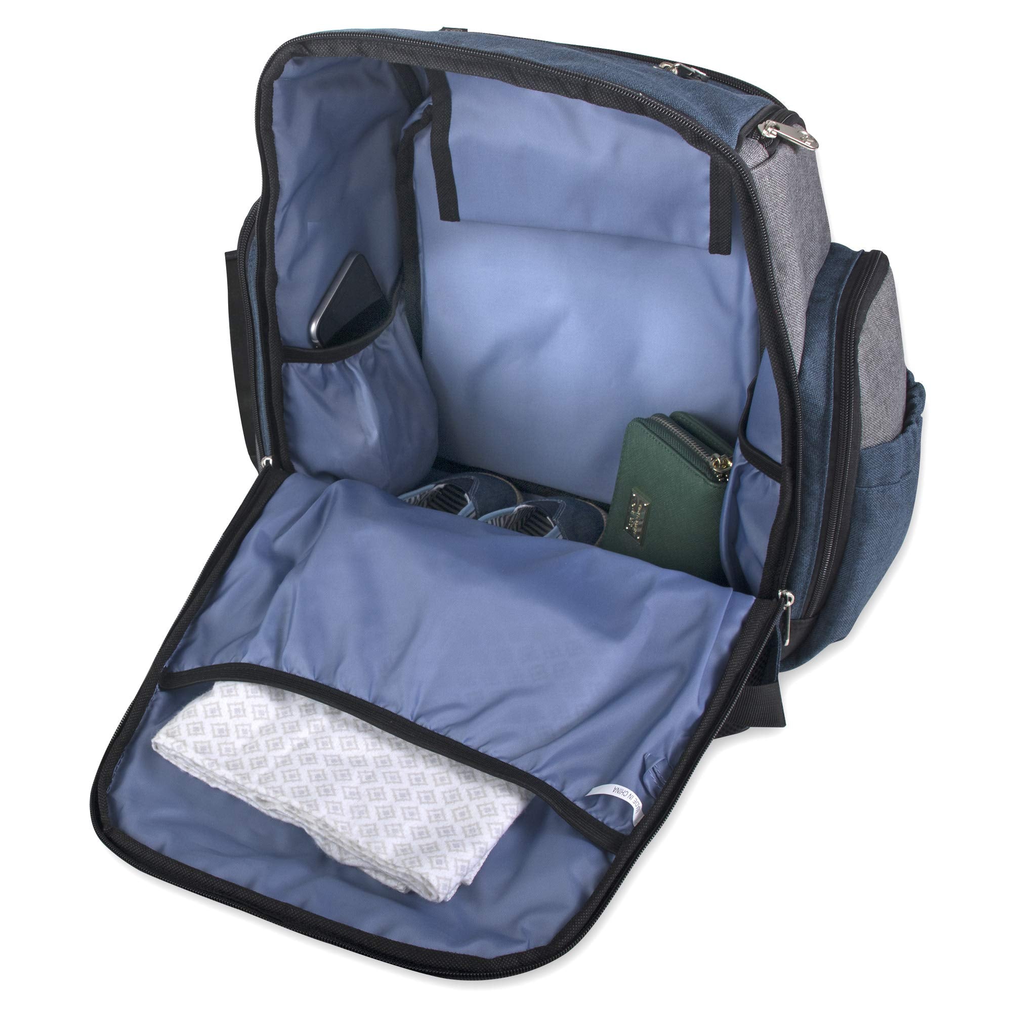 Fastfinder 3 Piece Set Diaper Bag Backpack for Moms & Dads
