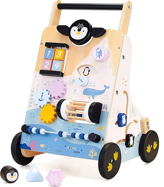 Kids Wagon Toy,Wooden Toys Cargo Walker Cart Wagon Stroller