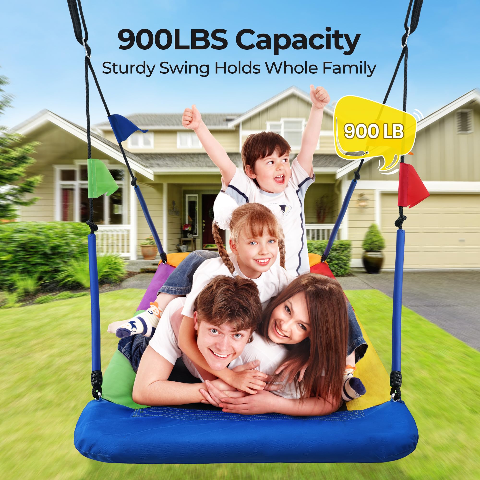 Rectangular Tree Swing for Kids and Adults 900LBS Capacity