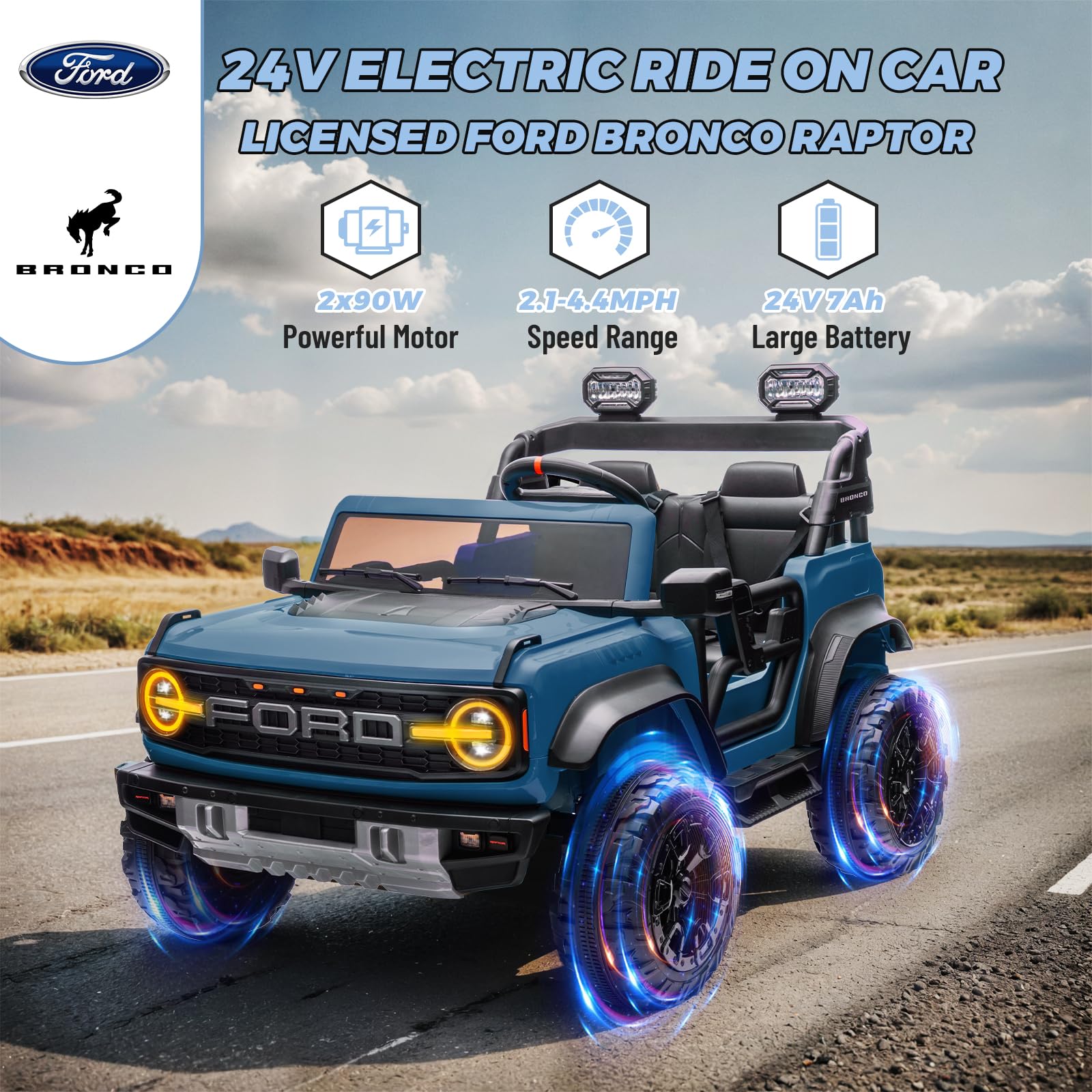24V 2-Seater Electric Ride-On Truck for Kids