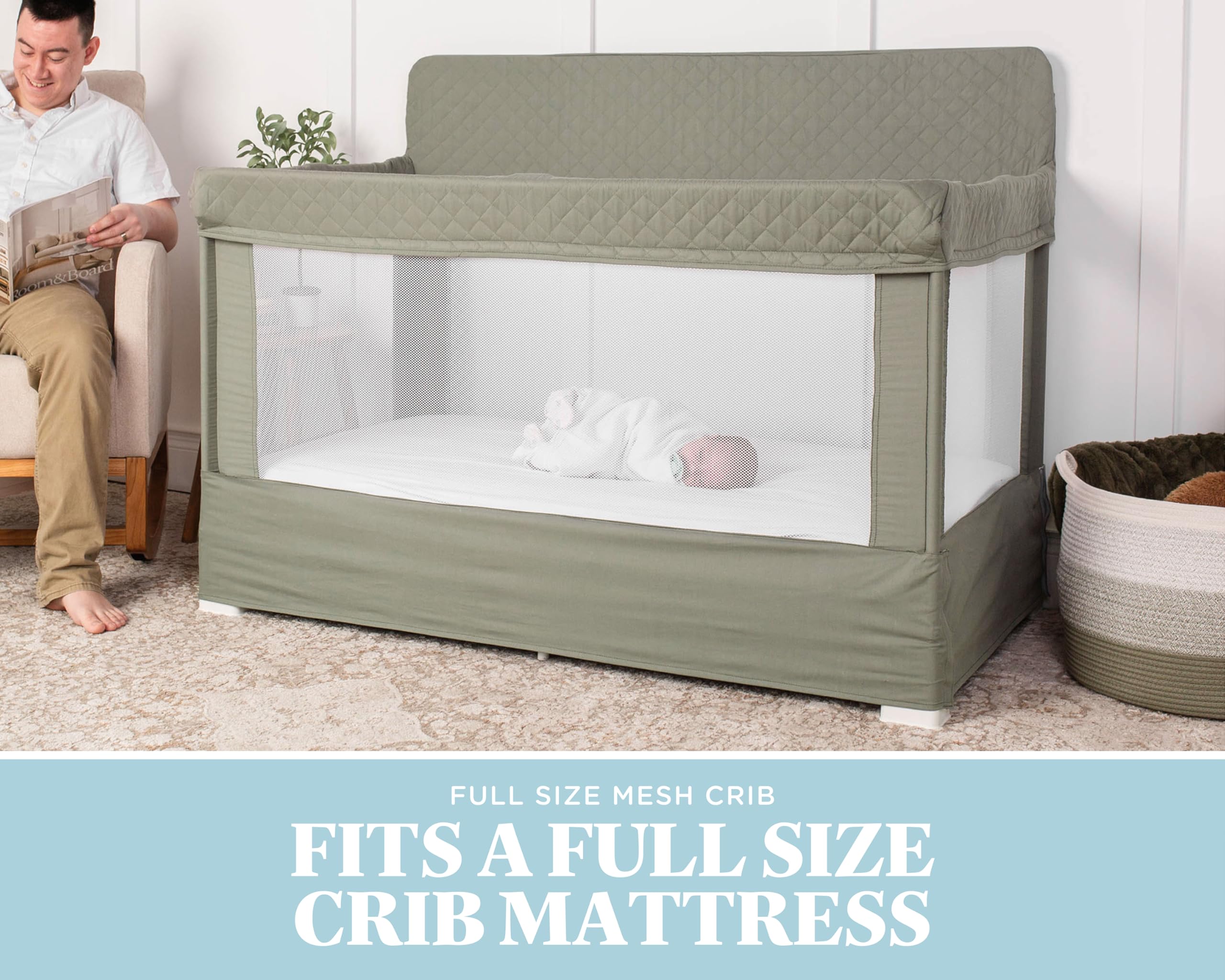 Lunaire Organic Full Size Crib with Breathable Mesh
