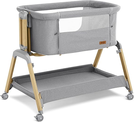 1 Baby Bassinet, Rocking Bassinets with Comfy Mattress and Wheels