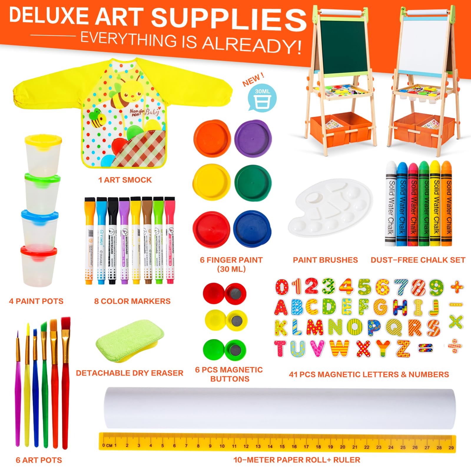 Double Sided Wooden Art Easel for Kids