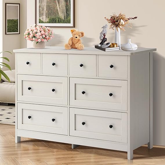 Drawer Dresser for Bedroom - 47" Wooden Dresser Modern Chest