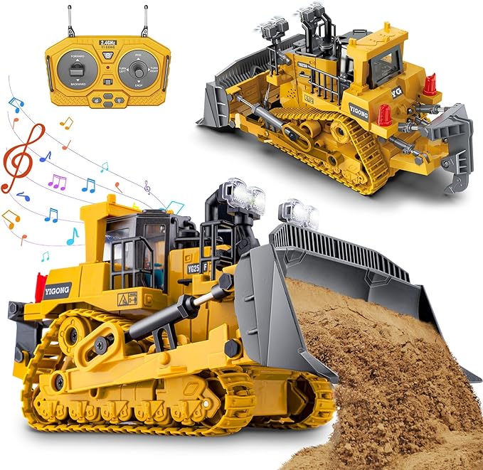Remote Control Excavator Toys, 11 Channel 1:20 RC Construction Vehicles